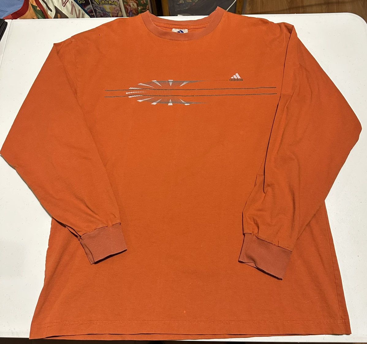 Adidas Vintage Y2K, Adidas orange long sleeve Size US L / EU 52-54 / 3 - 1 Thumbnail