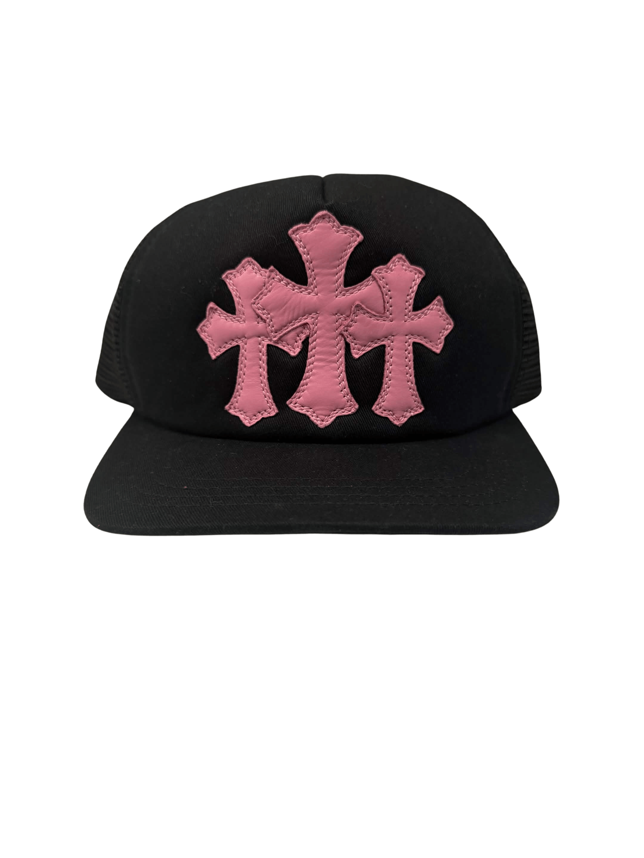 Chrome Hearts CHROME HEARTS TRIPLE CROSS PATCH TRUCKER HAT BLACK PINK Size ONE SIZE - 1 Thumbnail