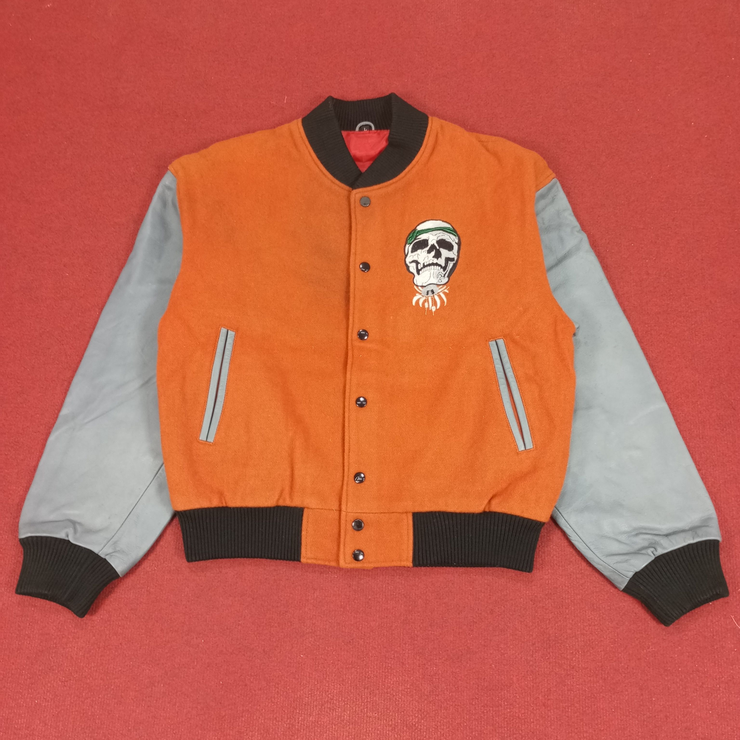 Vintage Varsity Jacket Skulls Design Rock Punk Style Size US L / EU 52-54 / 3 - 3 Thumbnail