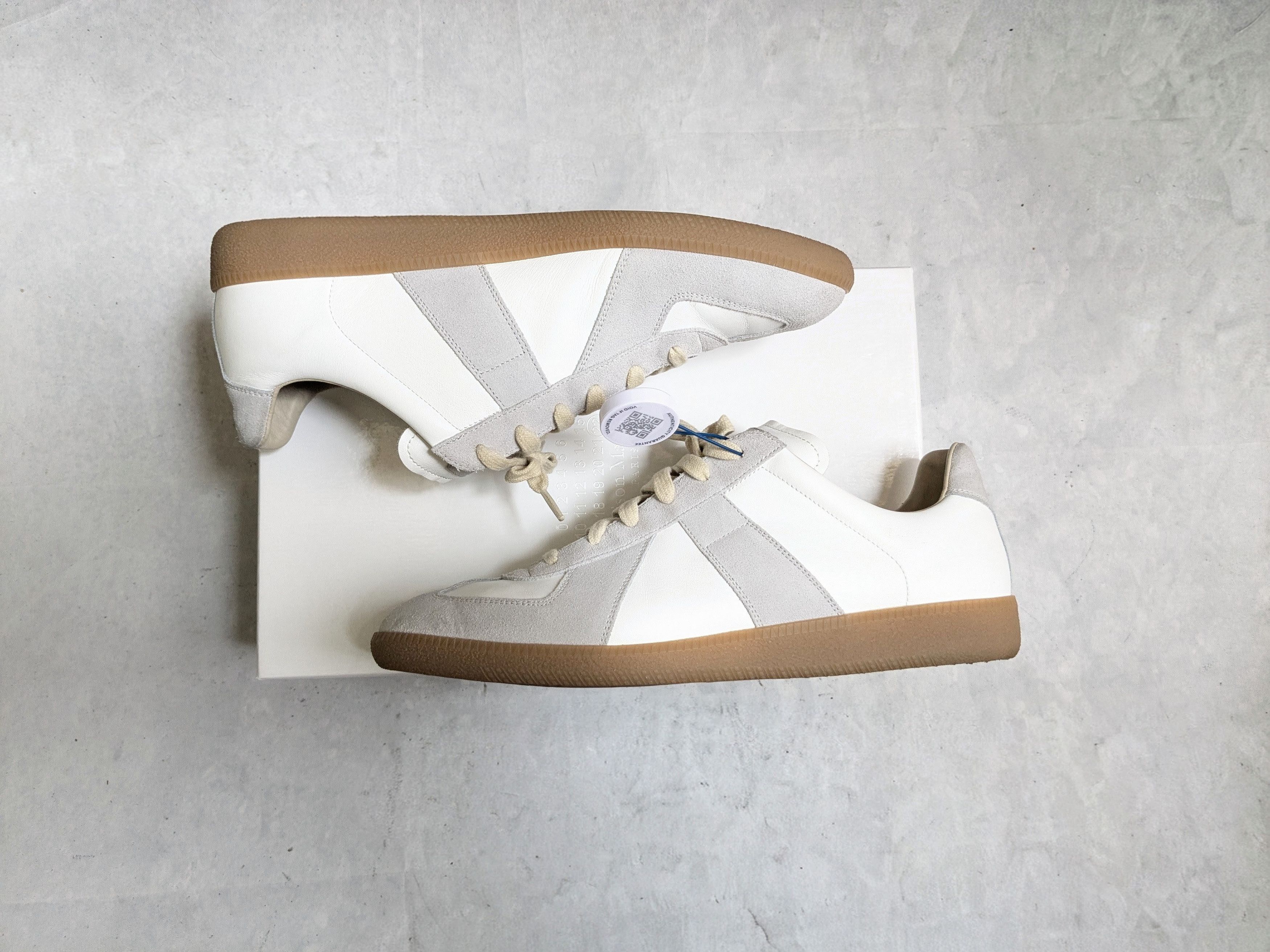 Maison Margiela Maison Margiela GAT Replica White Gray 11 44 Low Top Size US 11 / EU 44 - 4 Thumbnail