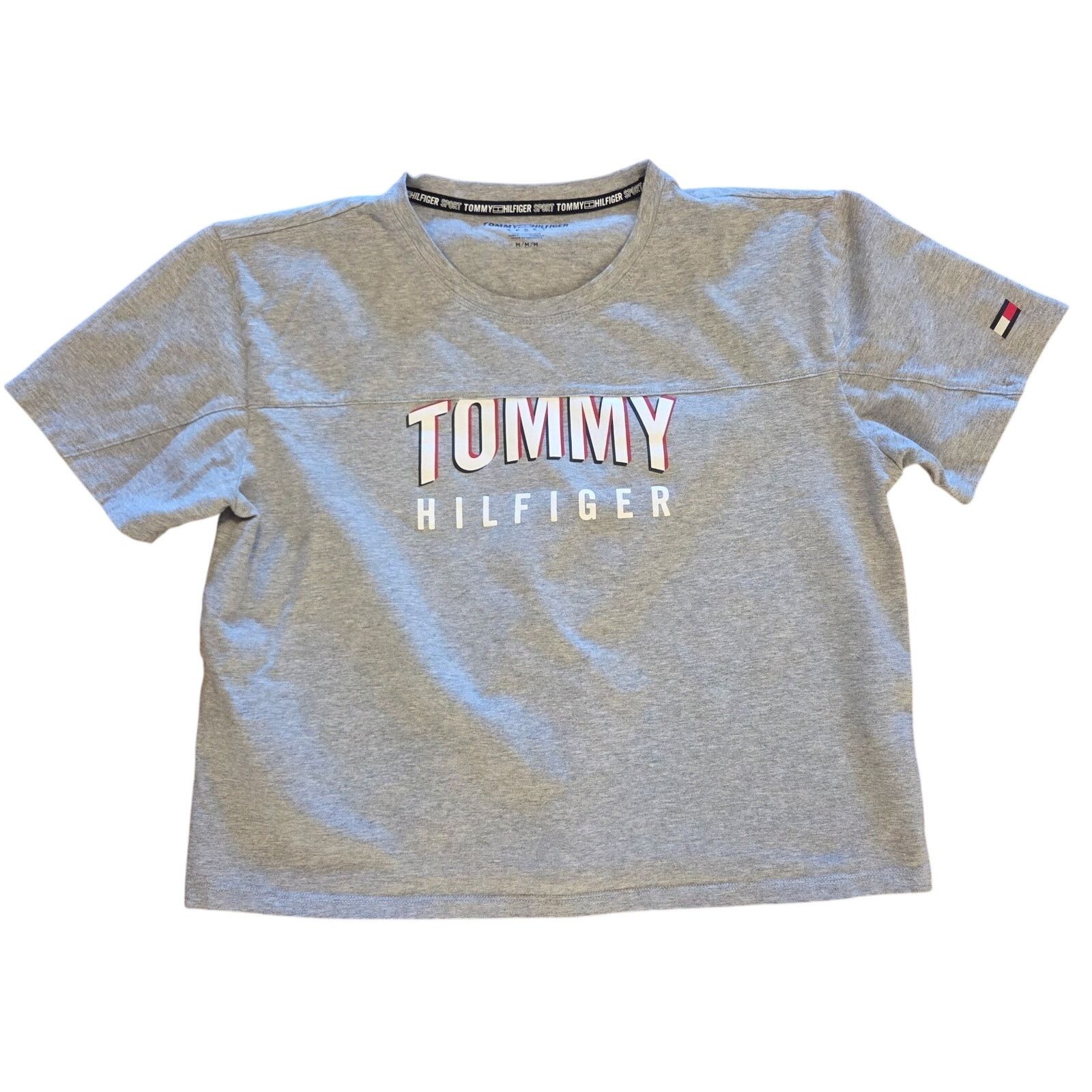 Tommy Hilfiger Tommy Hilfiger Women's Grey Cropped T-Shirt - Medium Size M / US 6-8 / IT 42-44 - 3 Thumbnail