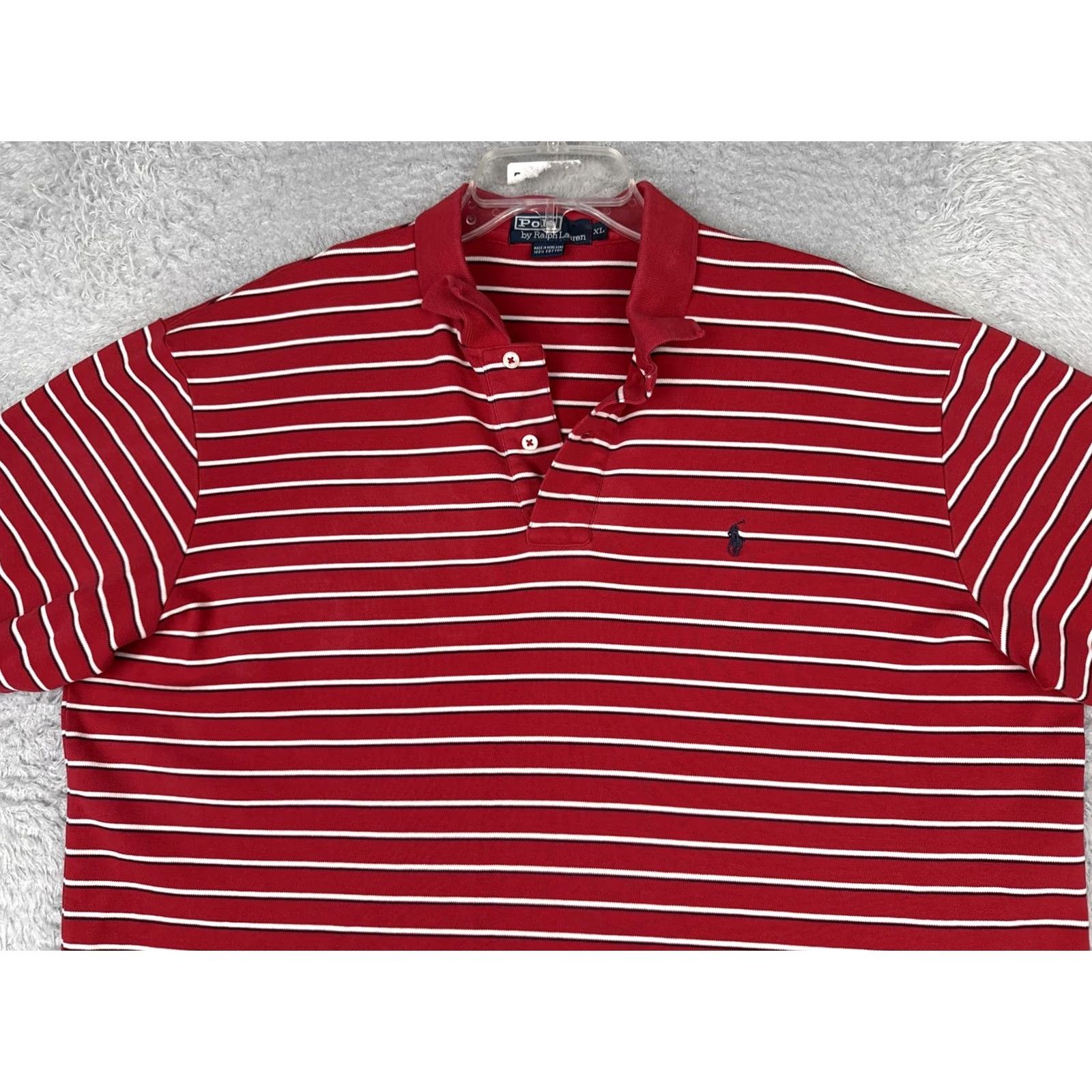 Polo Ralph Lauren VINTAGE Polo Ralph Lauren Polo Shirt Mens XL Red Striped Cotton Logo Casual Size US XL / EU 56 / 4 - 4 Thumbnail
