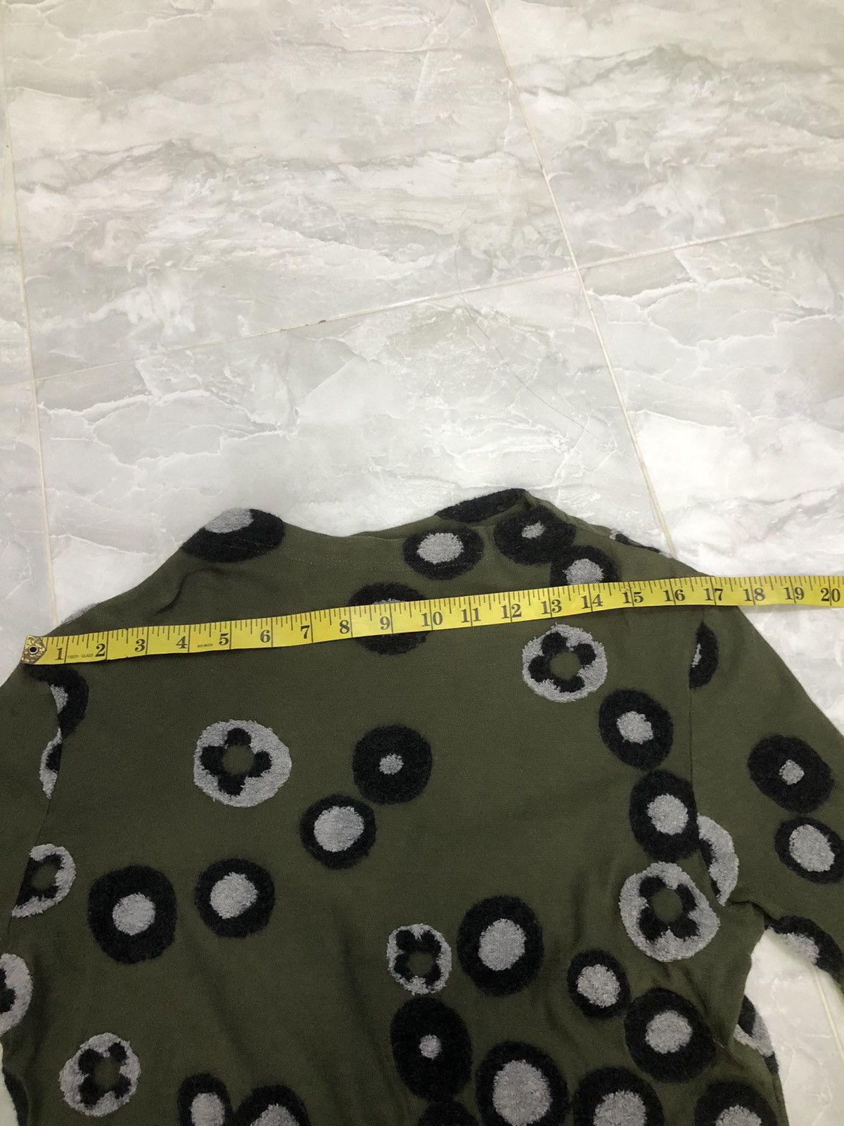 Japanese Brand En Cloche Olive Circle Pattern Long Sleeve Top Size S / US 4 / IT 40 - 16 Thumbnail
