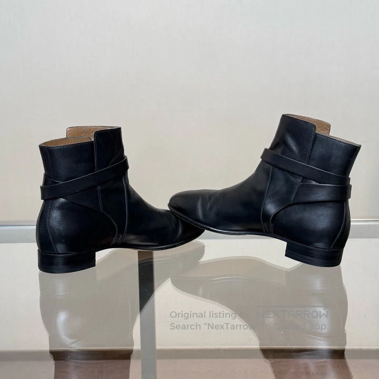 Hermes Hermes Kelly Buckle Black Leather Short Boots. Size US 7.5 / IT 37.5 - 6 Thumbnail