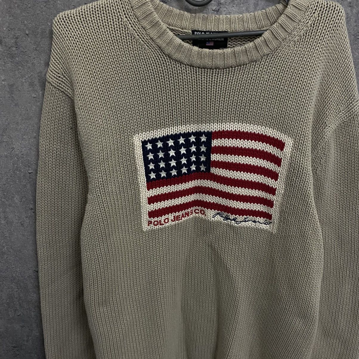Polo Ralph Lauren Vintage Polo Ralph Lauren Jeans Co USA Flag Sweater Knit Size US L / EU 52-54 / 3 - 5 Thumbnail