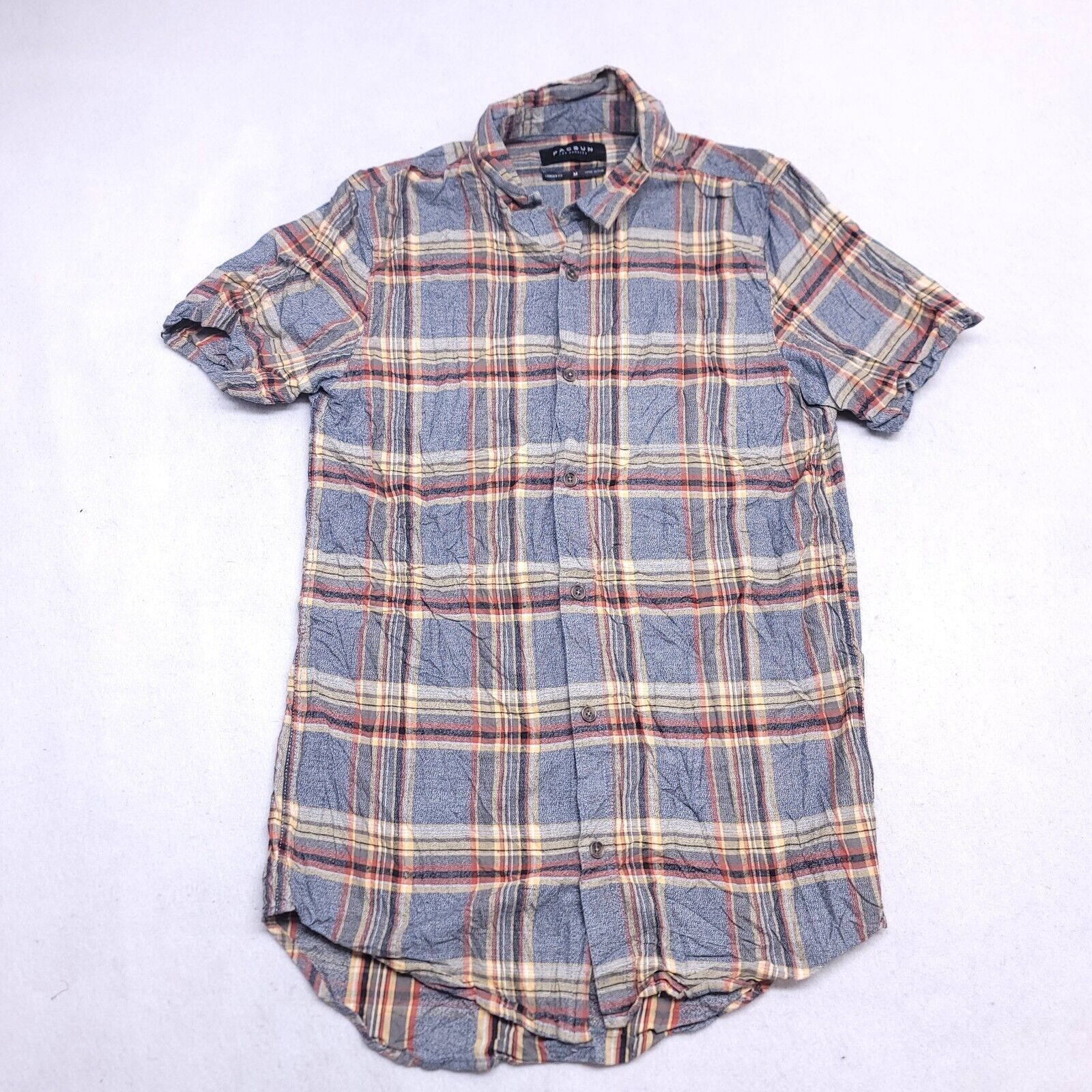 Pacsun PacSun Tartan Flannel Button Up Shirt Men Size M Gray Yellow Size US M / EU 48-50 / 2 - 2 Thumbnail