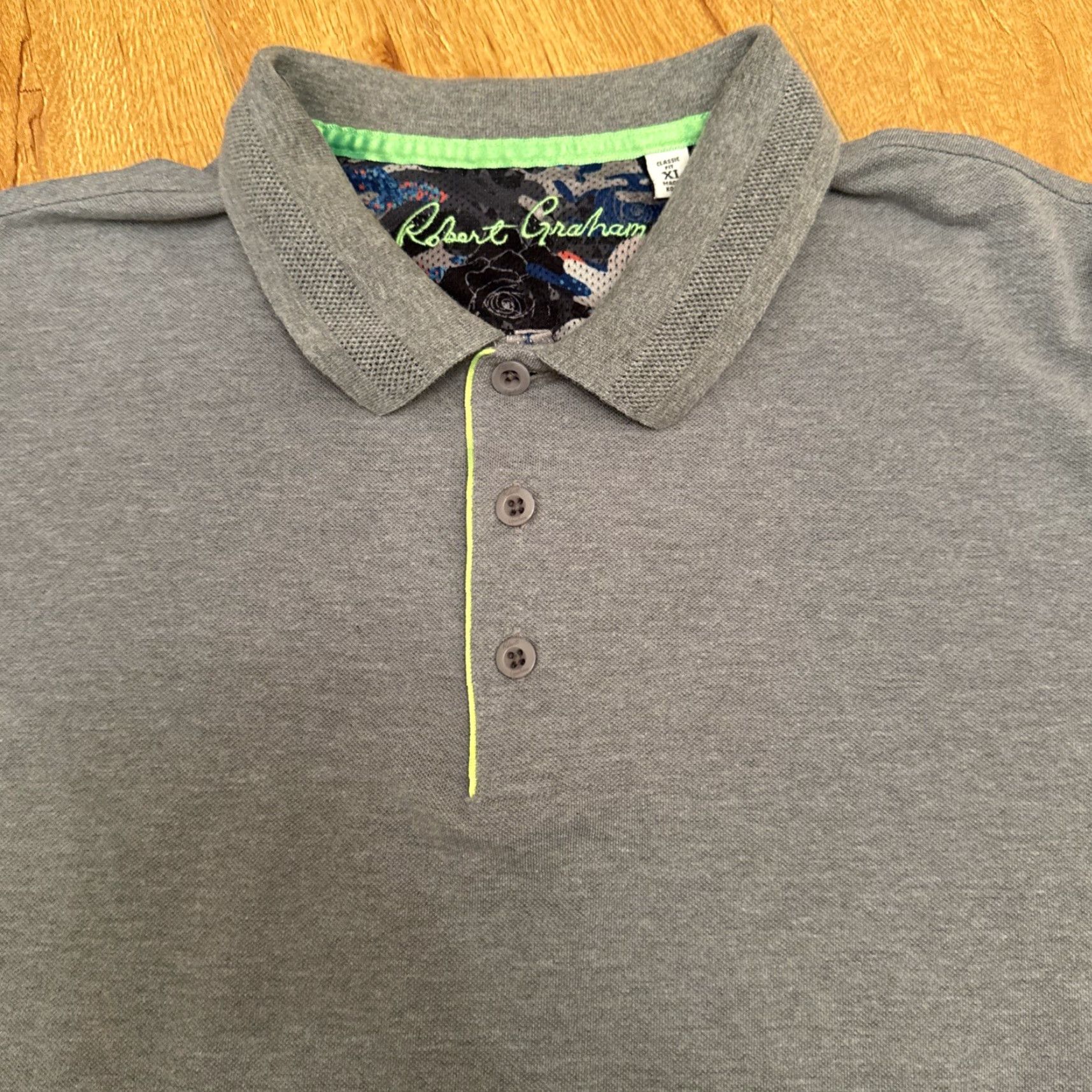 Robert Graham Robert Graham Polo Shirt Mens XL Gray Performance Short Sleeve Golf Shirt Size US XL / EU 56 / 4 - 3 Thumbnail
