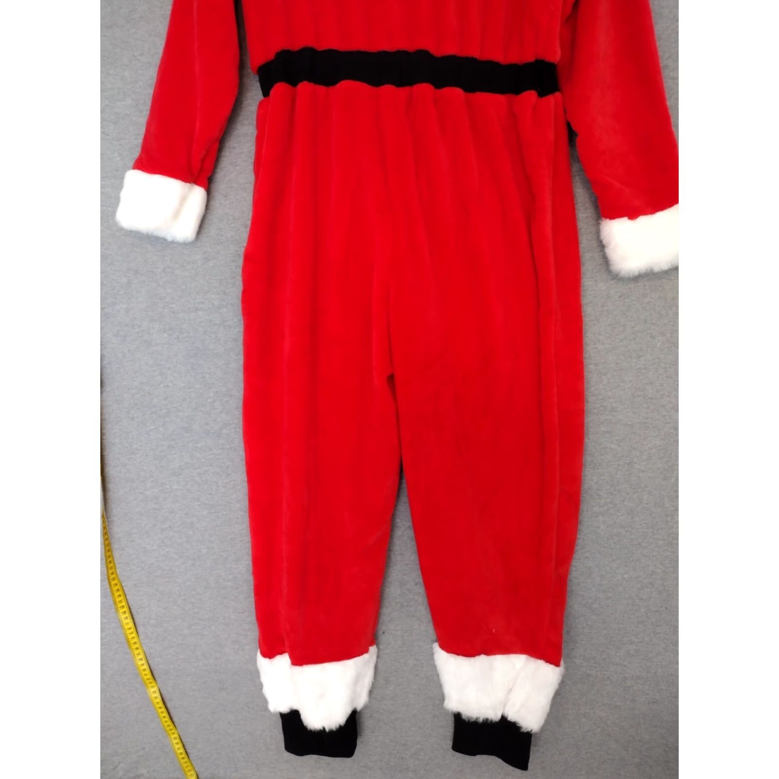 Vintage Alexander Del Rossa Unisex Fleece One Piece Santa Suit Pajamas Red L Size 42R - 3 Thumbnail