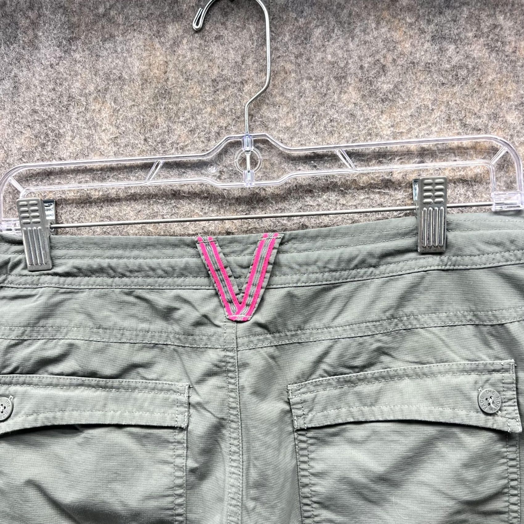 The North Face VINTAGE: The North Face Pants Women 4 Green Pink Casual Drawstring Polyester Hiking Hike Size 27" / US 4 / IT 40 - 2 Thumbnail