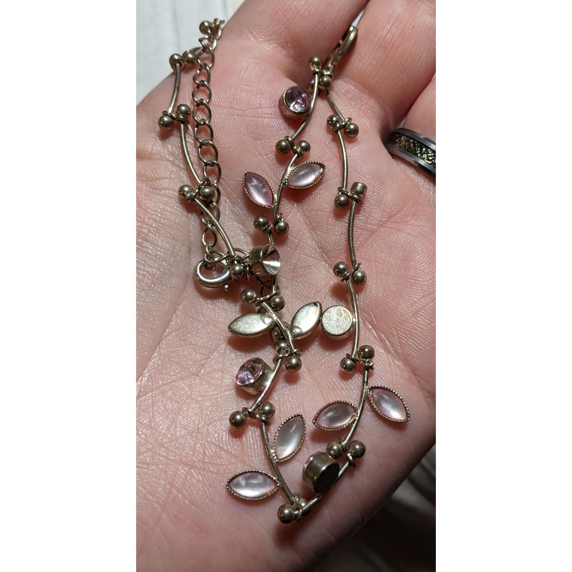 Other Pink Floral Rhinestone Gemmed Princess Necklace Size ONE SIZE - 7 Thumbnail
