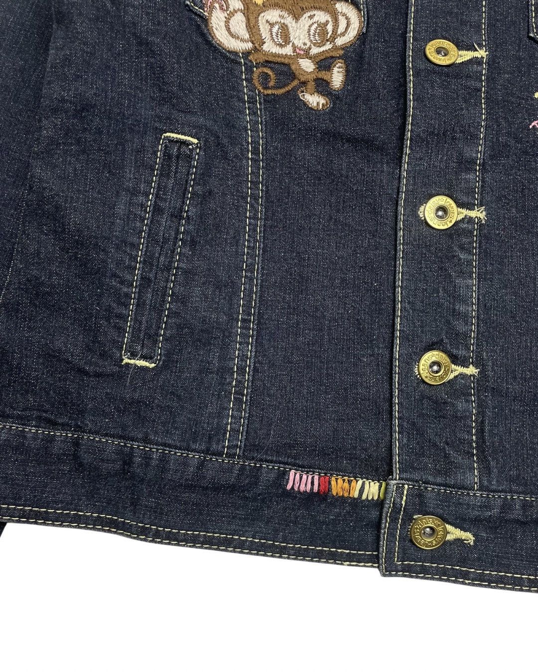 Japanese Brand Daisy Lovers Denim Jacket Lani Kun Monkey Embroidery Y2K Size S / US 4 / IT 40 - 11 Thumbnail