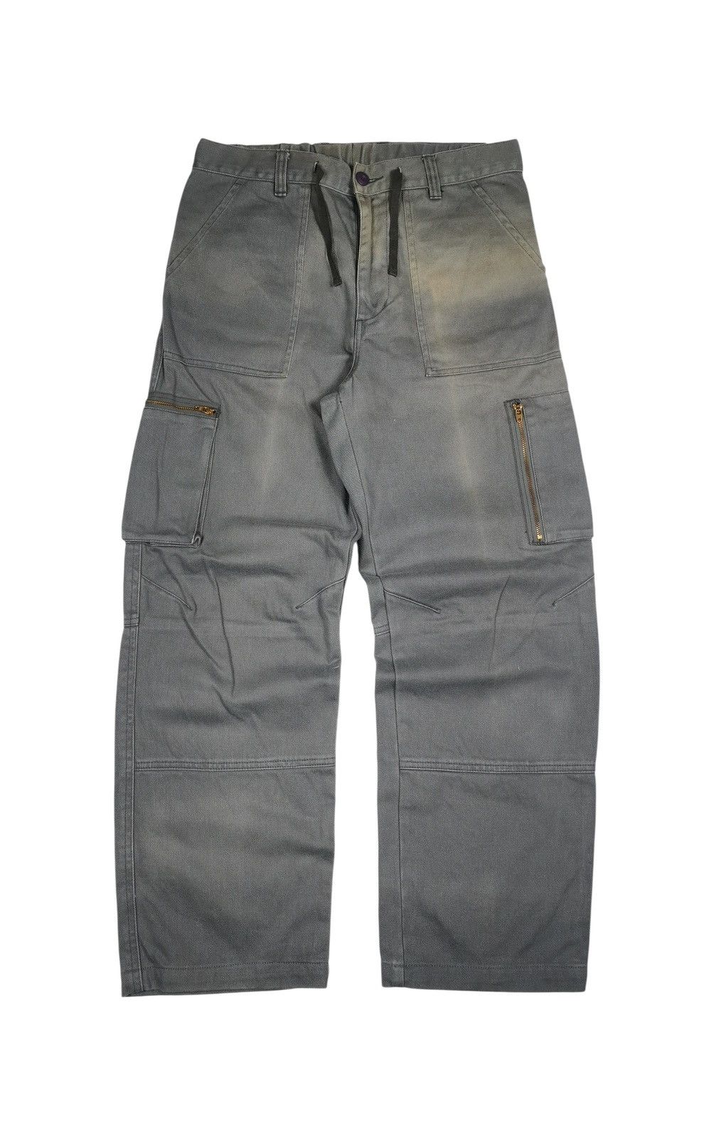 Japanese Brand Famock Baggy Cargo Pants Naturally Sunfaded Vintage Size US 32 / EU 48 - 1 Thumbnail