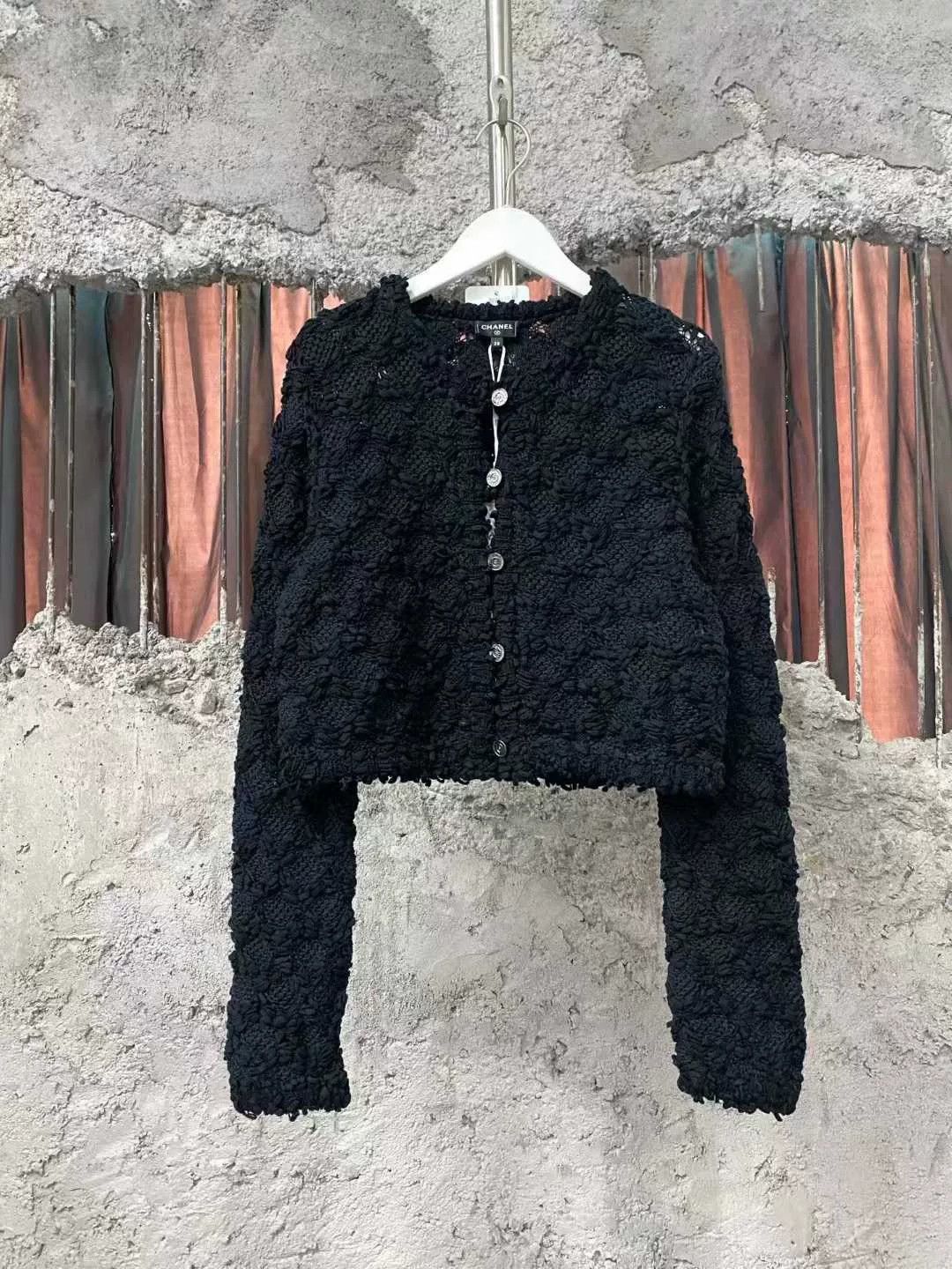 Chanel Chanel Black Woven Cardigan Sweater Size M / US 6-8 / IT 42-44 - 1 Thumbnail