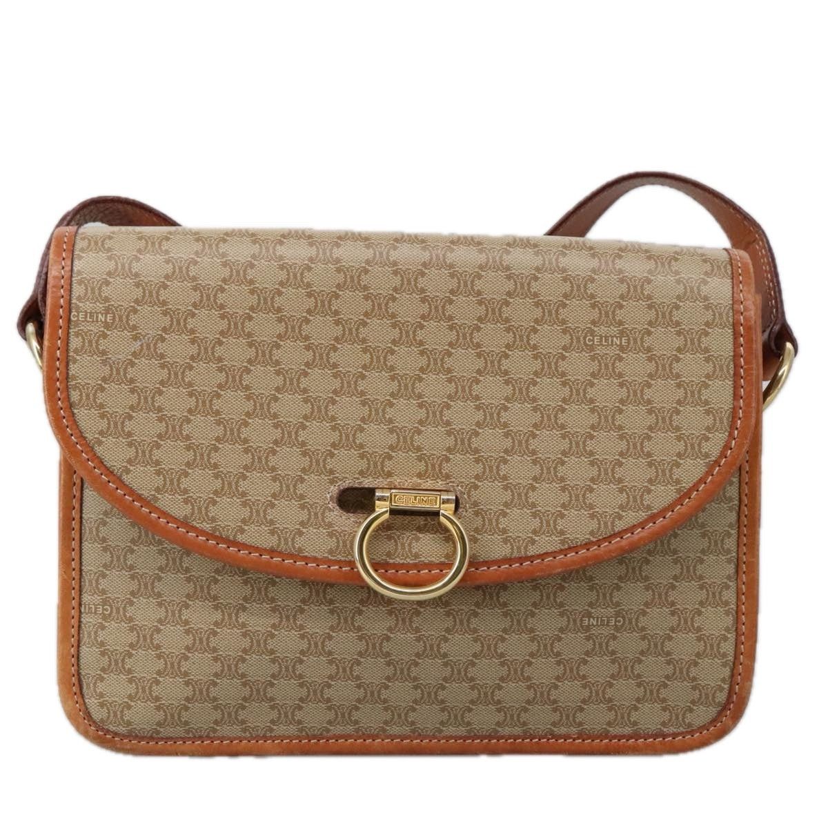 Celine CELINE Macadam Canvas Shoulder Bag Beige Gold Size ONE SIZE - 13 Thumbnail