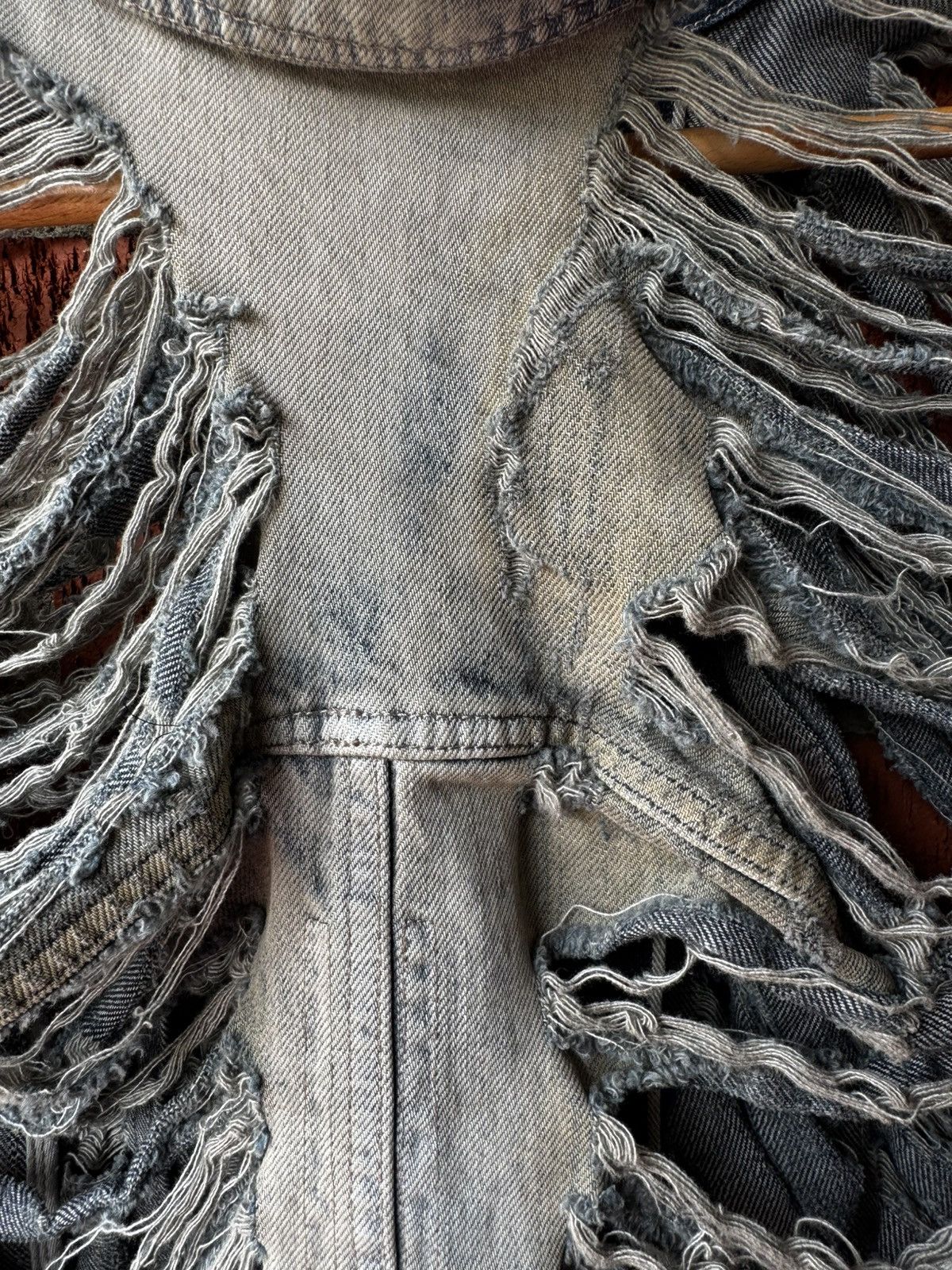 Rick Owens Rick Owens Jumbo Worker Jacket Shredded Denim Shredded M NWT Size US M / EU 48-50 / 2 - 8 Thumbnail
