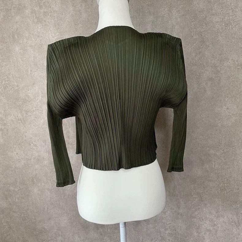 Issey Miyake issey miyake size:4 Military green cardigan 2506-Nextarrow Size XXS / US 00 / IT 34 - 4 Thumbnail