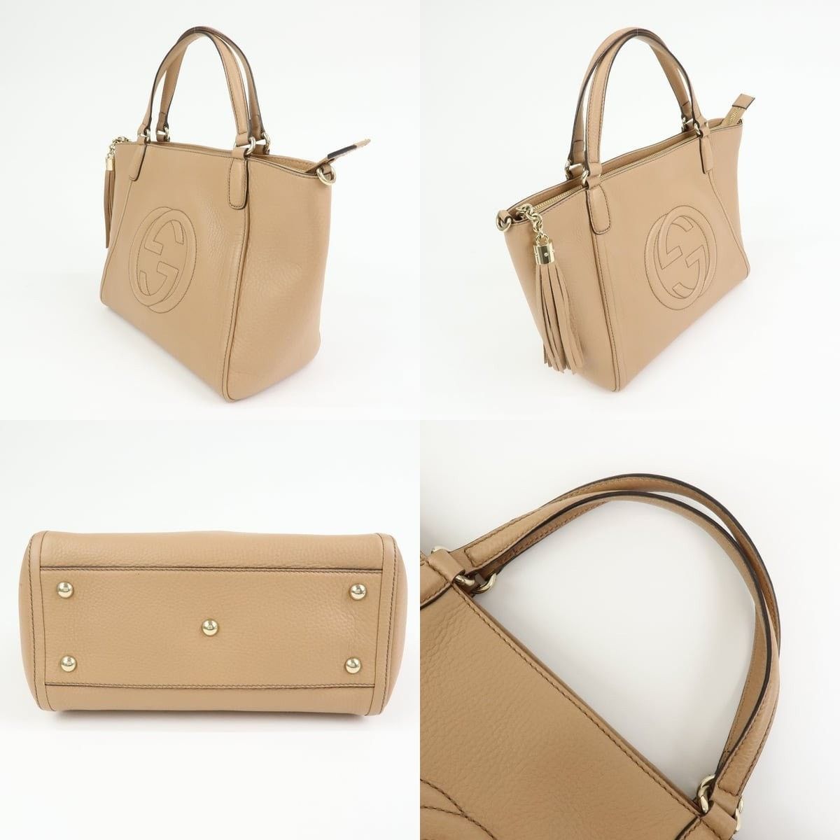 Gucci Gucci Soho Interlocking G Leather Shoulder Bag Tan Size ONE SIZE - 3 Thumbnail