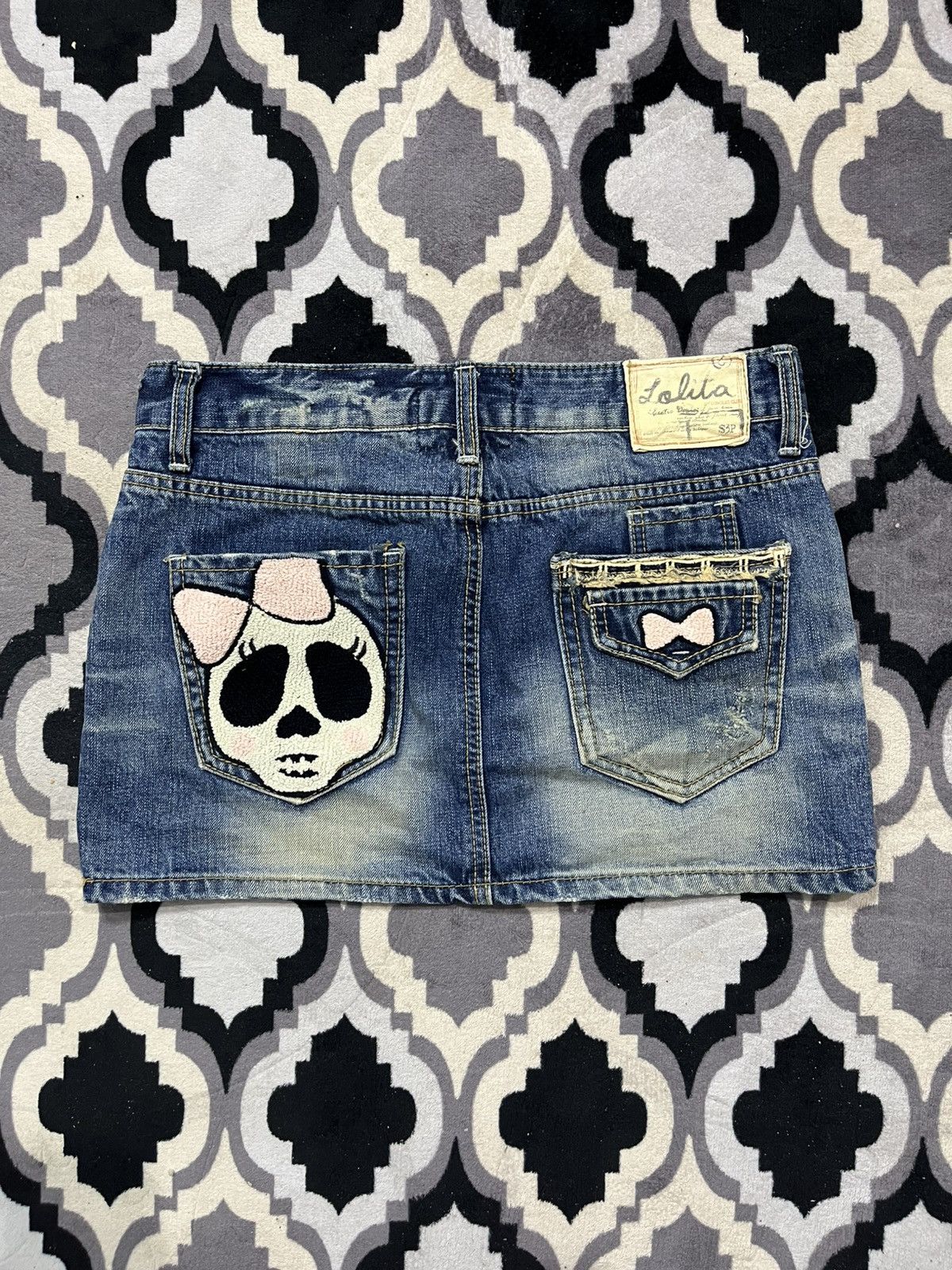 Hysteric Glamour 2000s lolita skirt skull denim Size 32" / US 10 / IT 46 - 2 Thumbnail