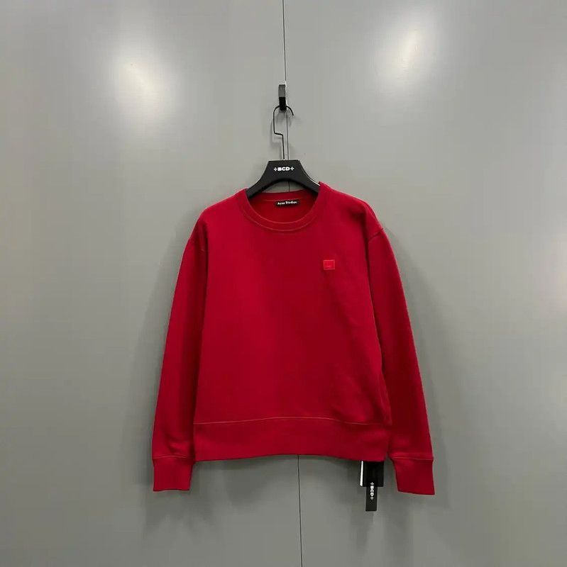 Acne Studios Red Cotton Long Sleeve Sweatshirt