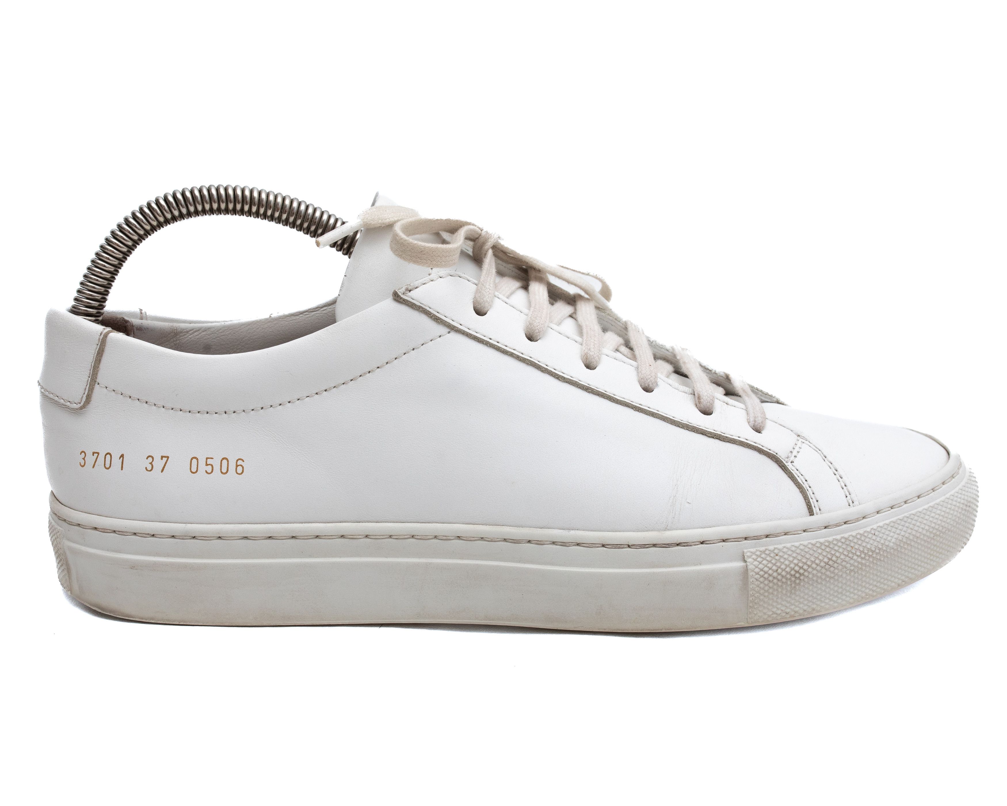 Common Projects COMMON PROJECTS Achilles Low White Leather Sneakers Size US 7 / IT 37 - 2 Thumbnail