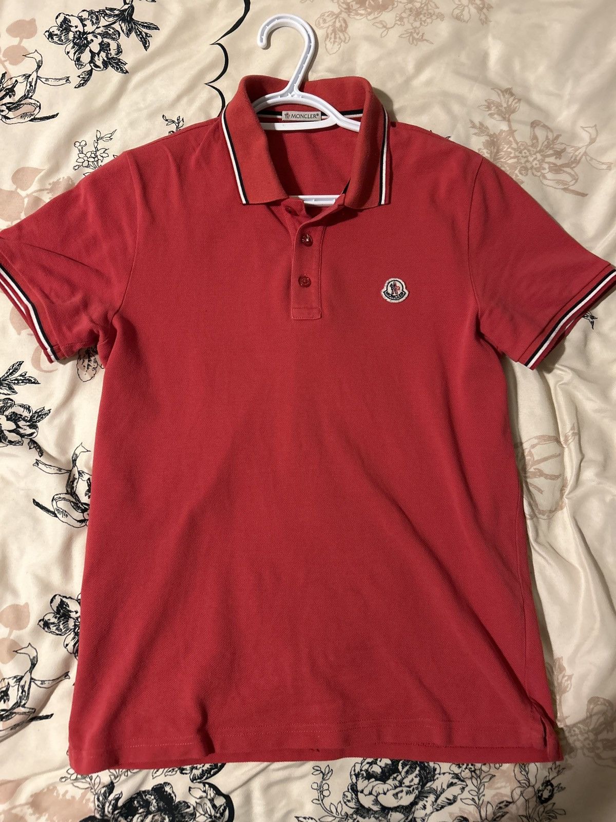 image of Moncler Polo Tee in Red, Men's (Size Small)