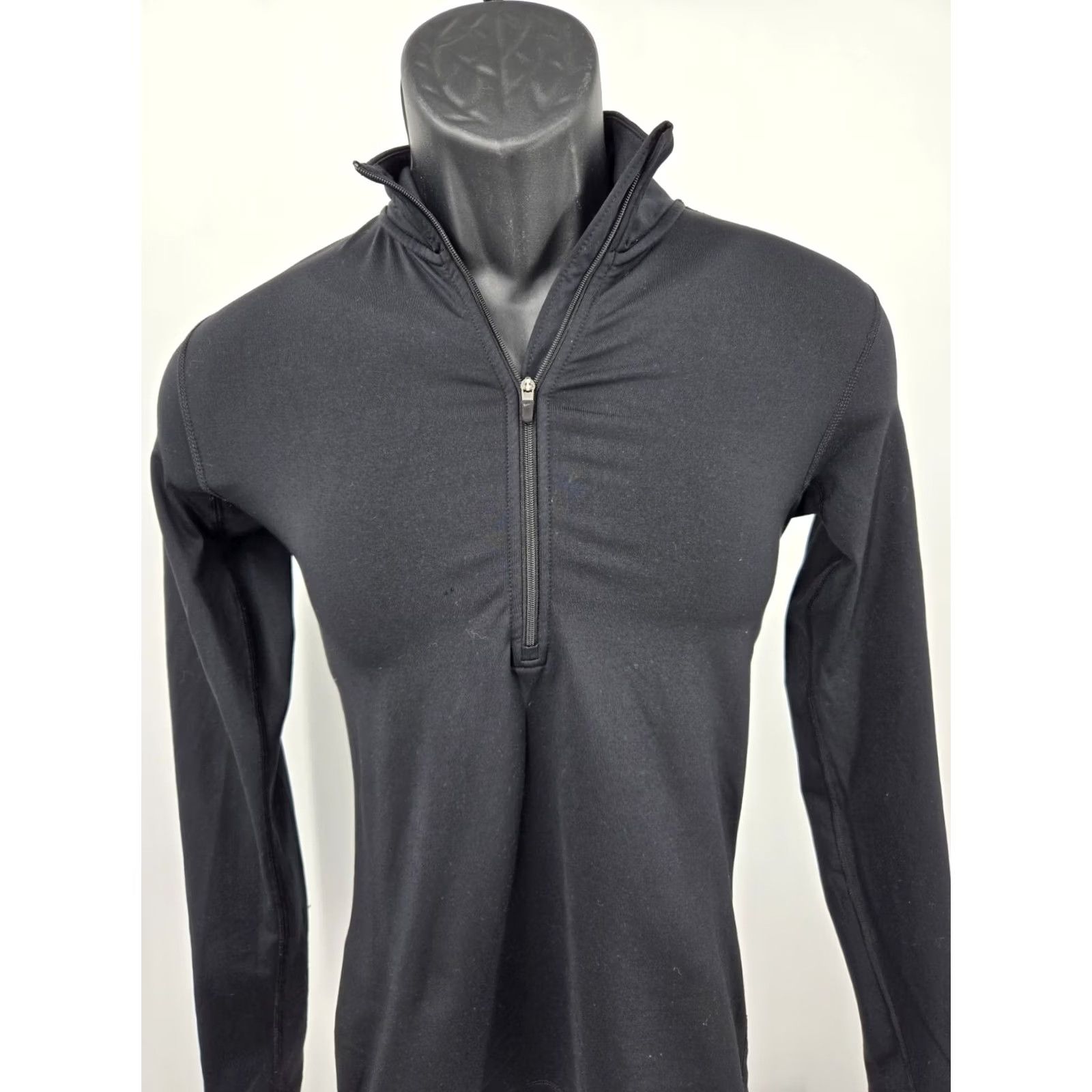 Nike Nike Pro Women's Top Shirt S Black 1/2-Zip Dri-Fit Stretch Long-Sleeve Pullover Casual Activewear Nike Therma Size S / US 4 / IT 40 - 3 Thumbnail