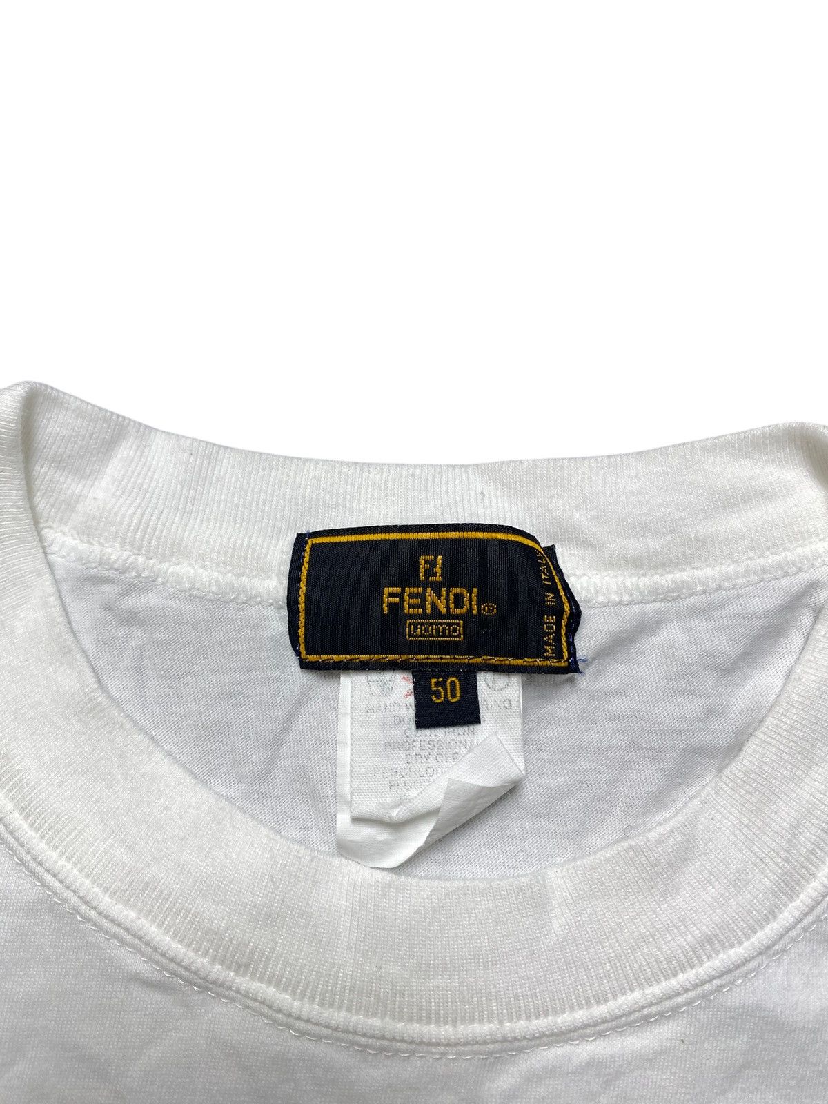 Fendi VINTAGE FENDI SPELLOUT DESIGN WHITE TEE Size US M / EU 48-50 / 2 - 8 Thumbnail