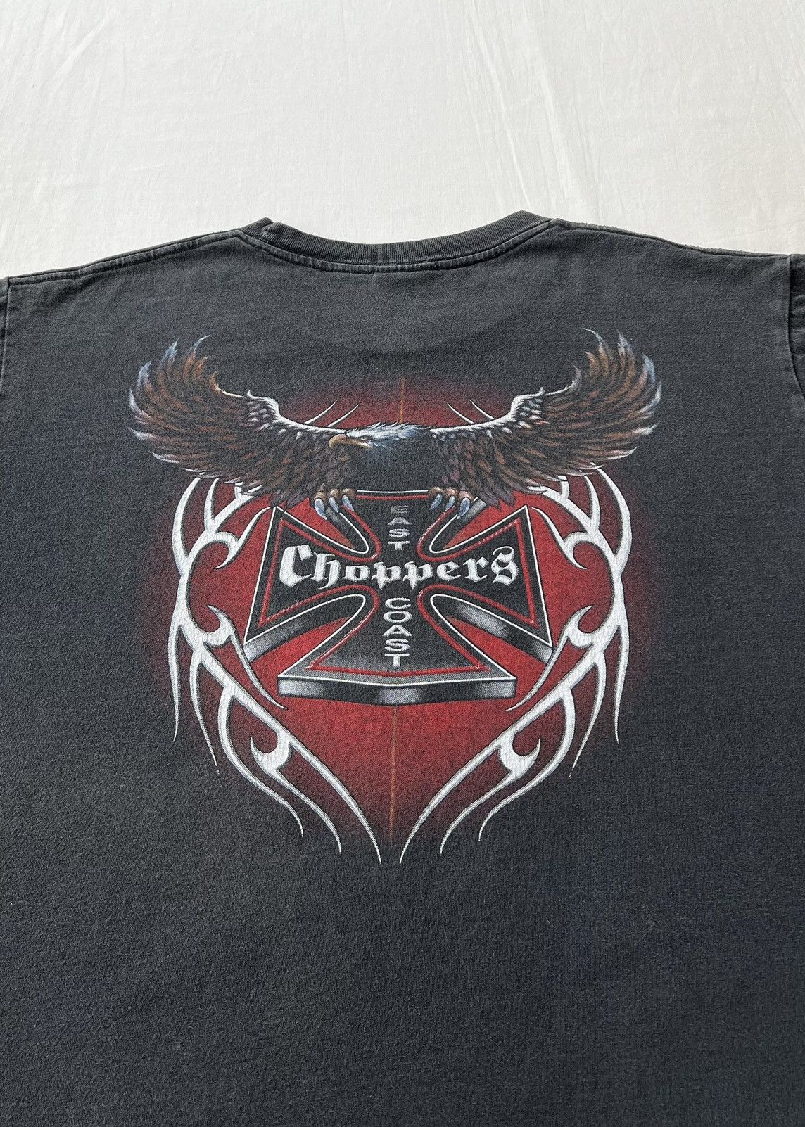Vintage Vintage 90s East Coast Choppers Biker Moto Black T-shirt Size US XL / EU 56 / 4 - 13 Thumbnail