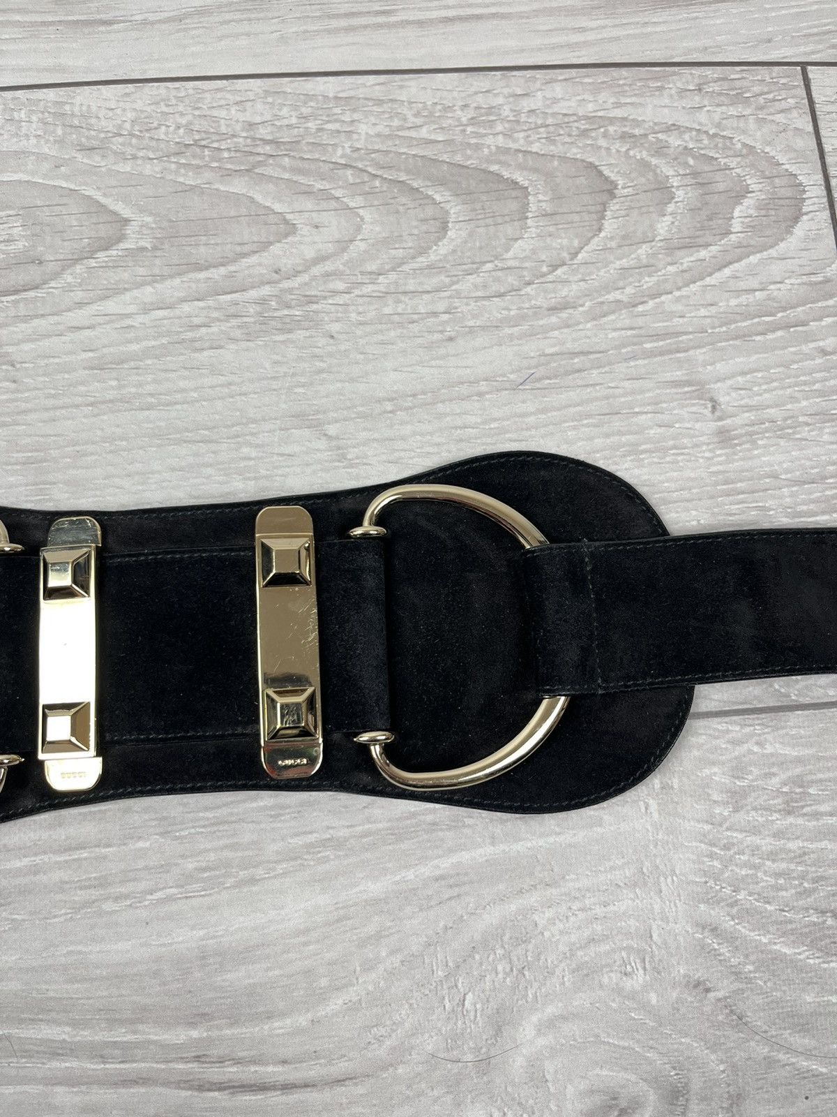 Gucci Gucci Tom Ford Black Suede Big Buckle Waist Belt Size ONE SIZE - 10 Thumbnail