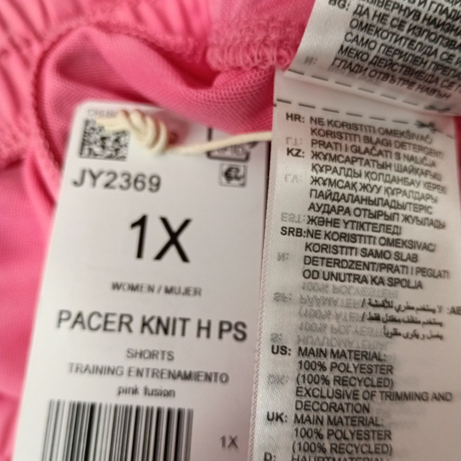 Adidas Adidas High Shorts Women's Size 1X Pink 3" Inseam Pull On Size 36" / US 14 / IT 50 - 3 Thumbnail