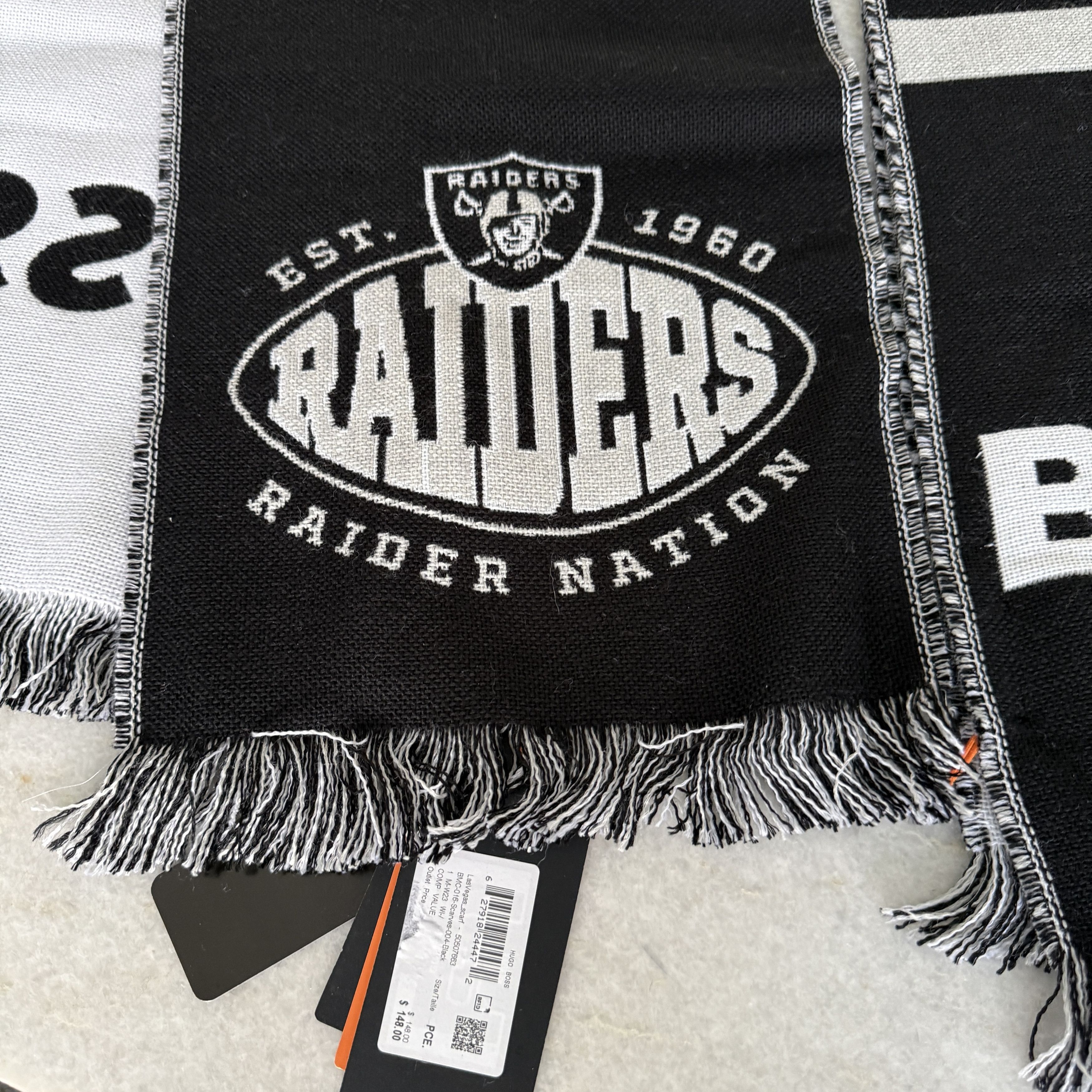 Hugo Boss Hugo Boss X NFL RAIDERS Scarf, Wool-blend, Made in Italy Size ONE SIZE - 1 Thumbnail