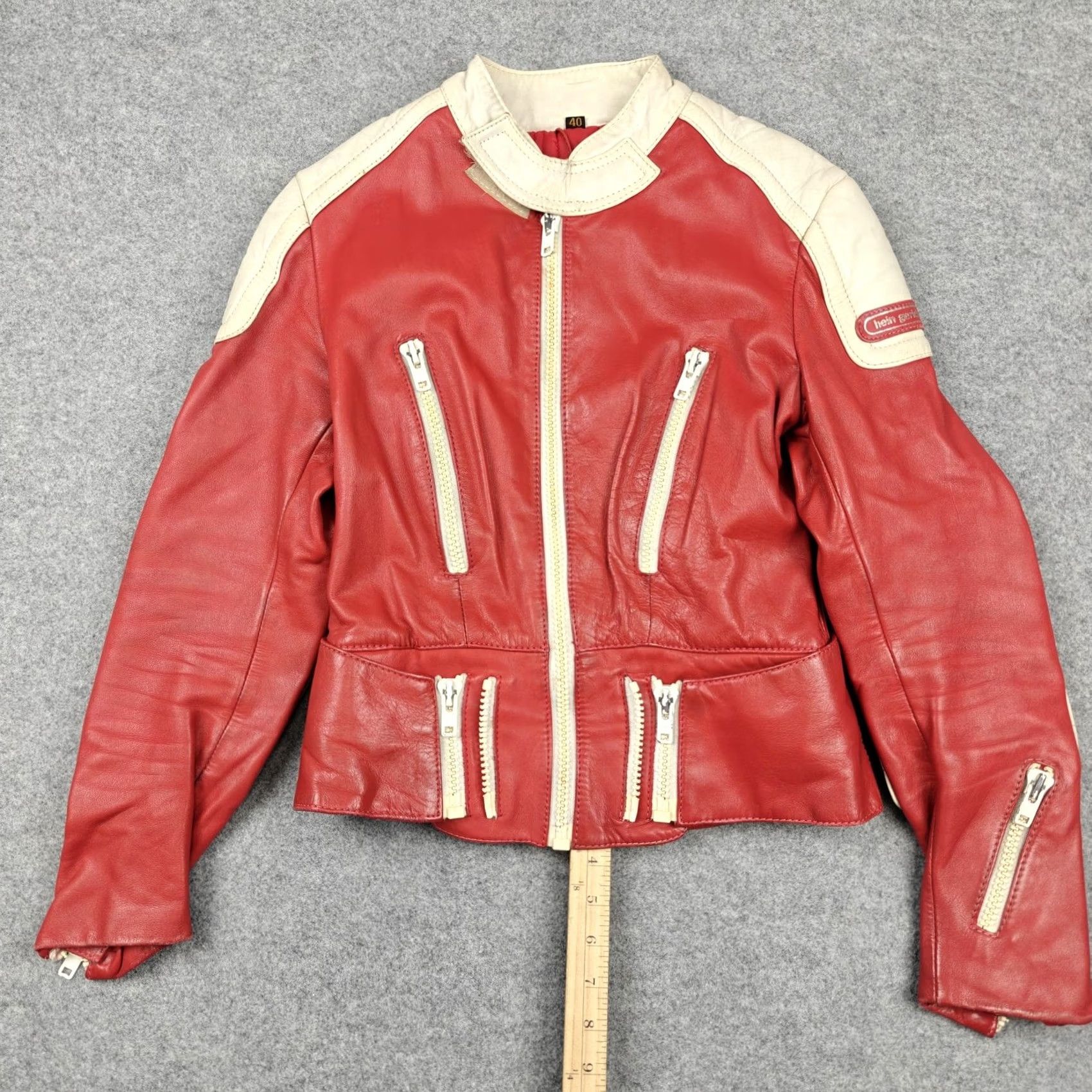 Shein VINTAGE Hein Gericke Jacket Womens 40 Red Leather Motorcycle Padded Zip Size S / US 4 / IT 40 - 2 Thumbnail