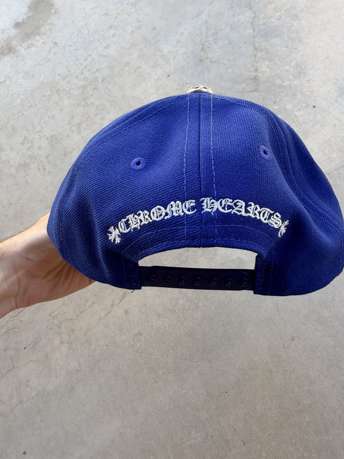 Chrome Hearts Chrome Hearts Blue Snapback Hat White CH Logo New Size ONE SIZE - 6 Thumbnail