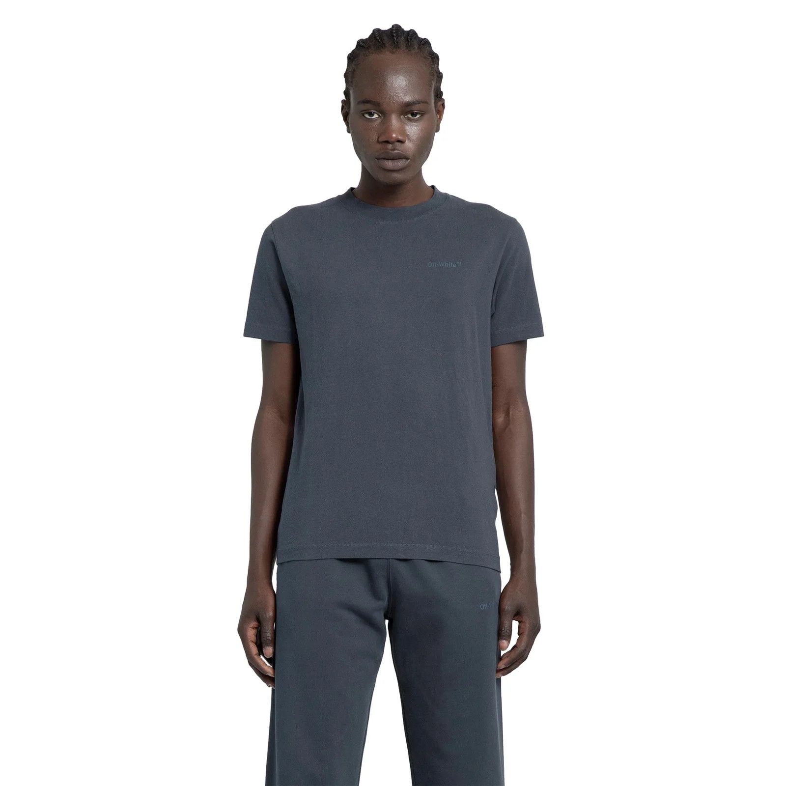 Off-White o1gr1nt0125 Diag Tab Slim S/S T-Shirt in Dark Grey Size US XS / EU 42 / 0 - 3 Thumbnail