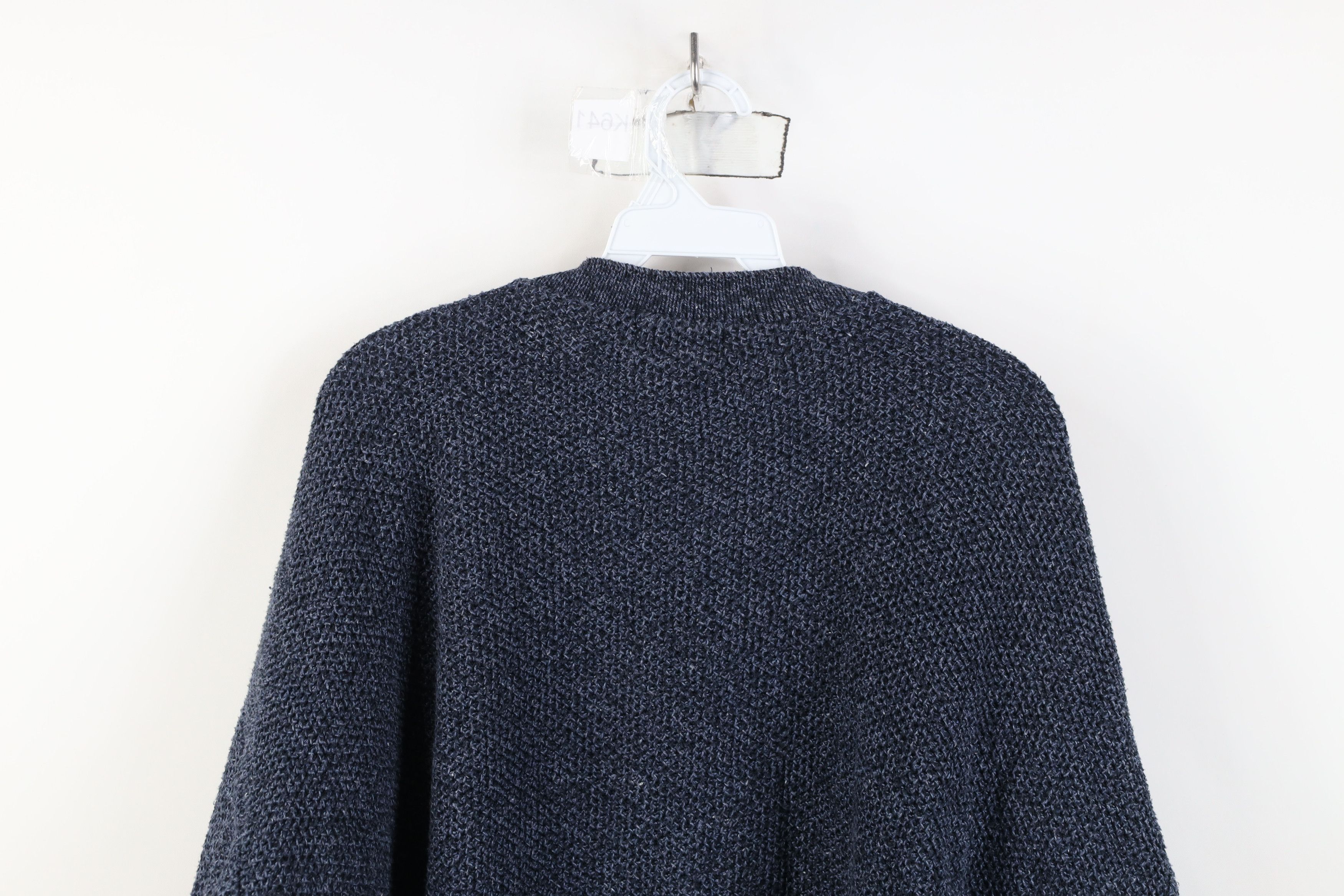 Vintage Vintage 90s Streetwear Knit Marled Henley Sweater Blue USA Size US XXL / EU 58 / 5 - 10 Thumbnail