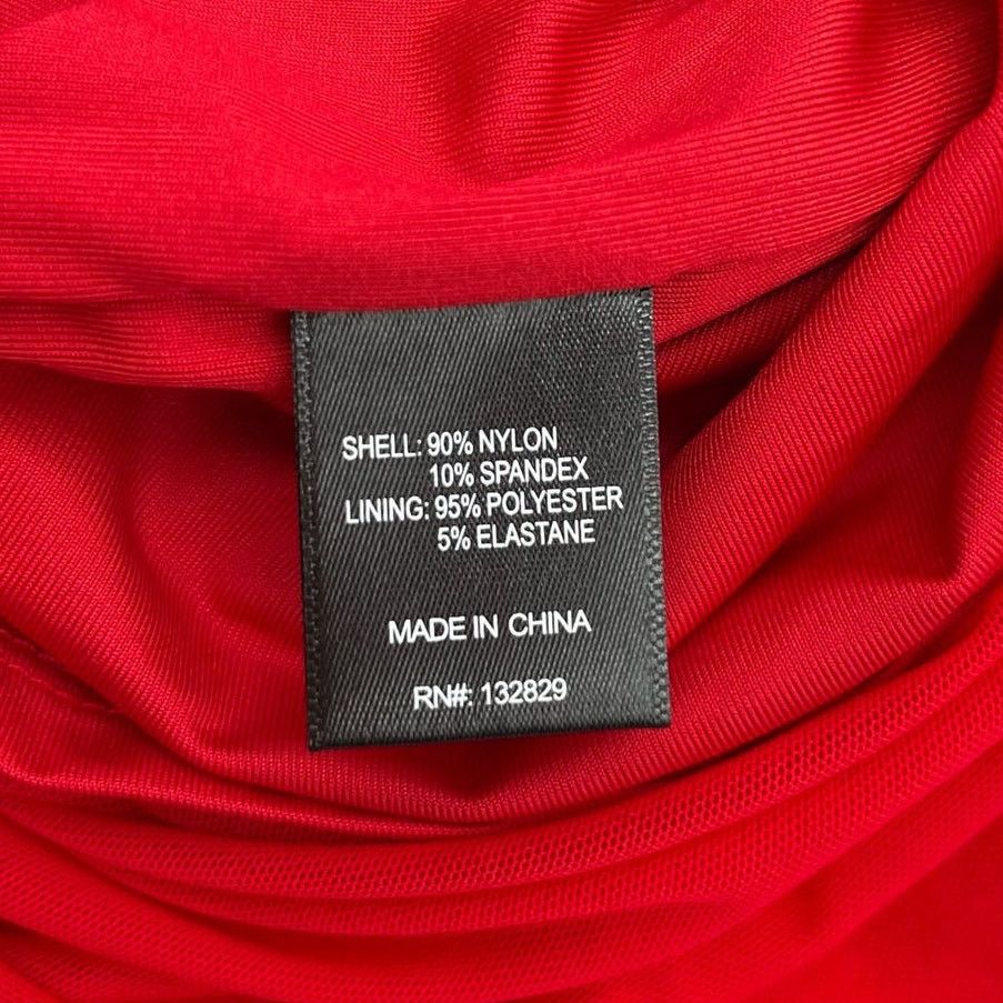 Other Majorelle | Elise Cherry Red Mesh Ruched Midi Dress S Size S / US 4 / IT 40 - 15 Thumbnail