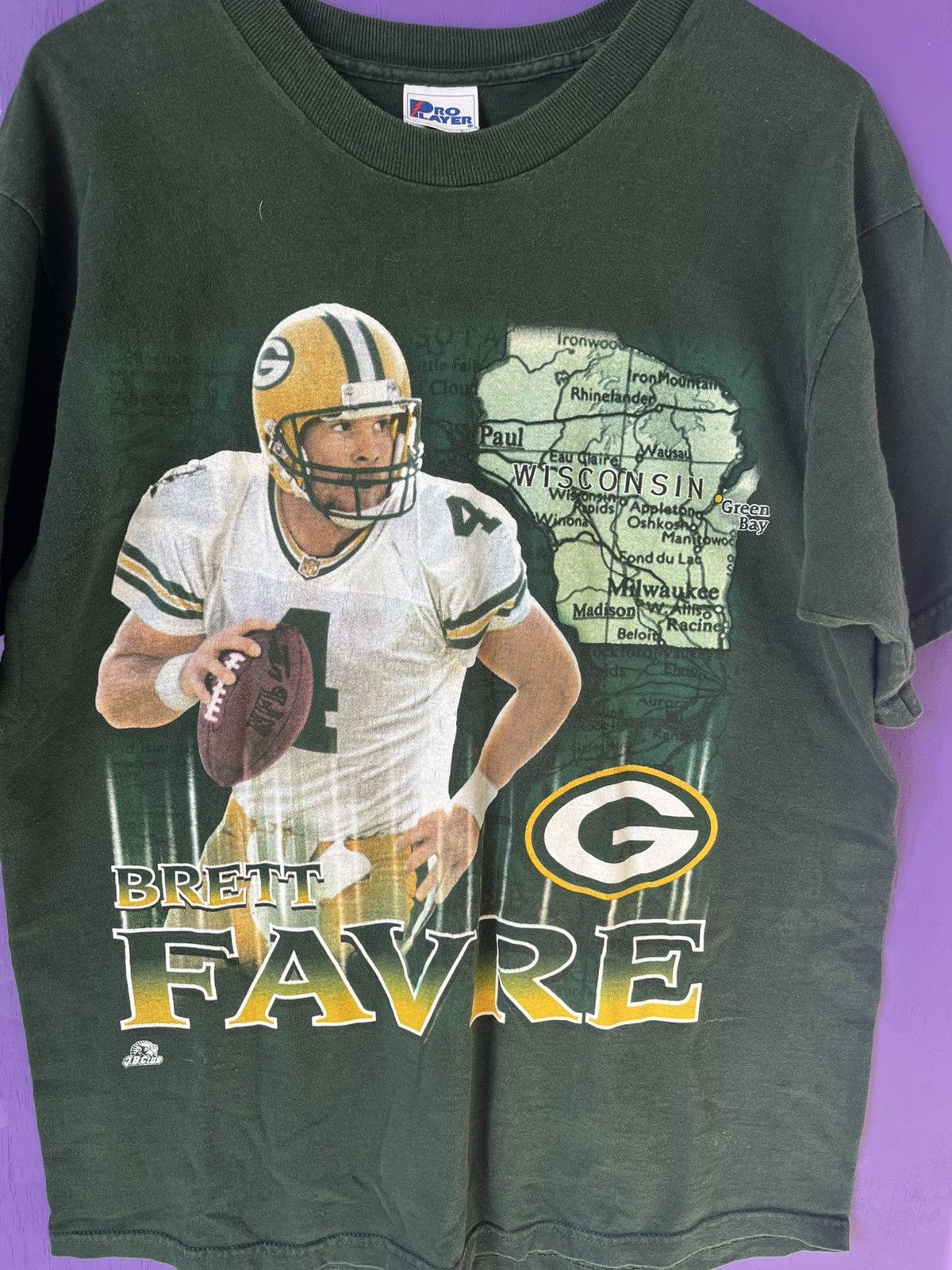 NFL × Pro Player × Vintage Vintage 90s Green Bay packers Brett Farve t-shirt Size US L / EU 52-54 / 3 - 3 Thumbnail