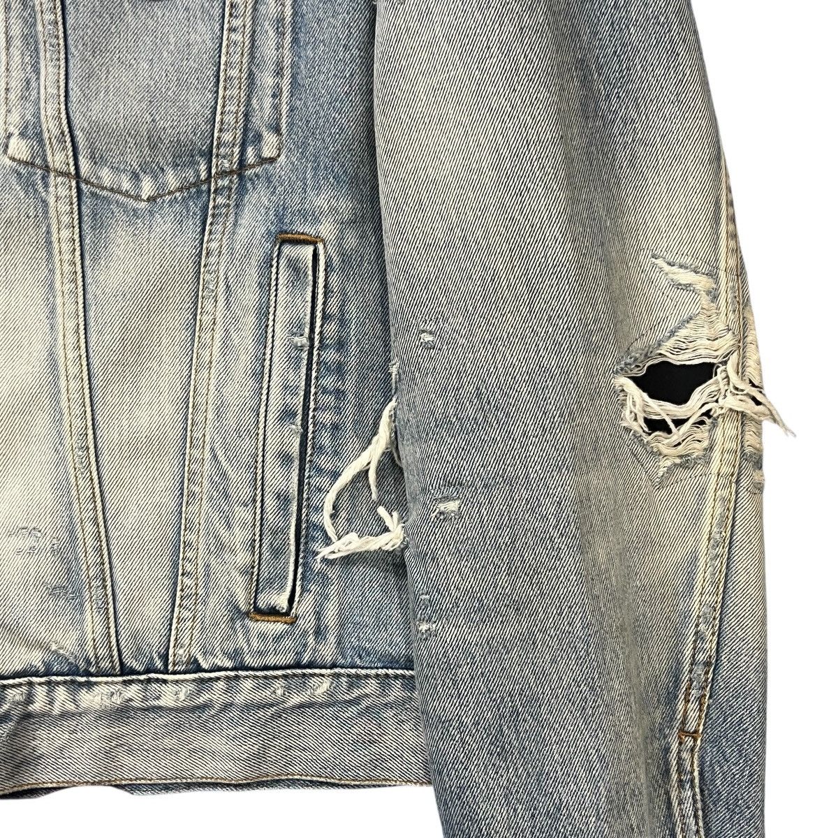 Balenciaga BALENCIAGA 2020AW Demna Gvasalia Distressed Denim Jacket Size US S / EU 44-46 / 1 - 4 Thumbnail