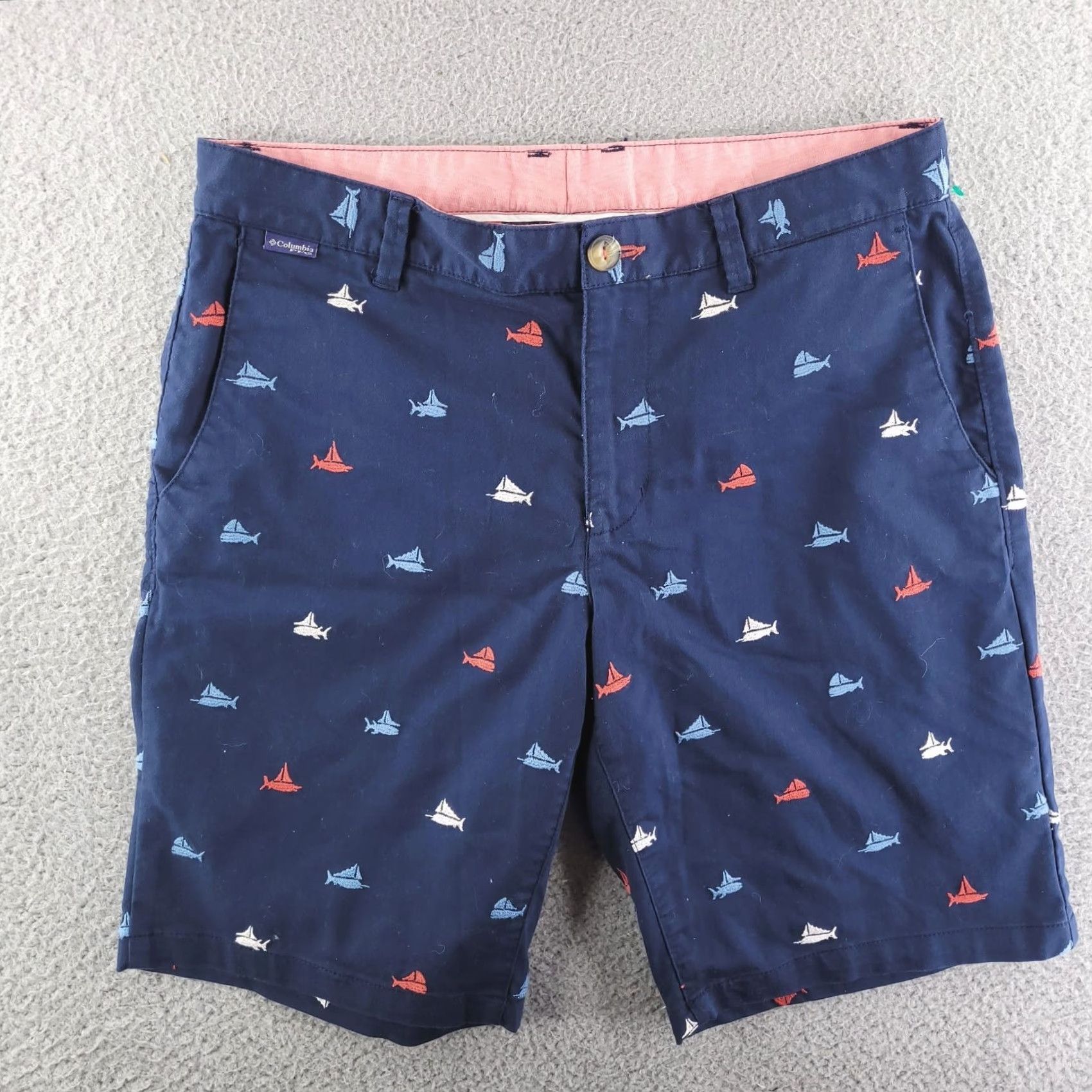 Vintage Columbia Shorts Mens 32 PFG Fishing Blue Chino Khaki Sailfish Cotton Fish Print Blue 32 Men Fish Chino Shorts Size US 32 / EU 48 - 4 Thumbnail