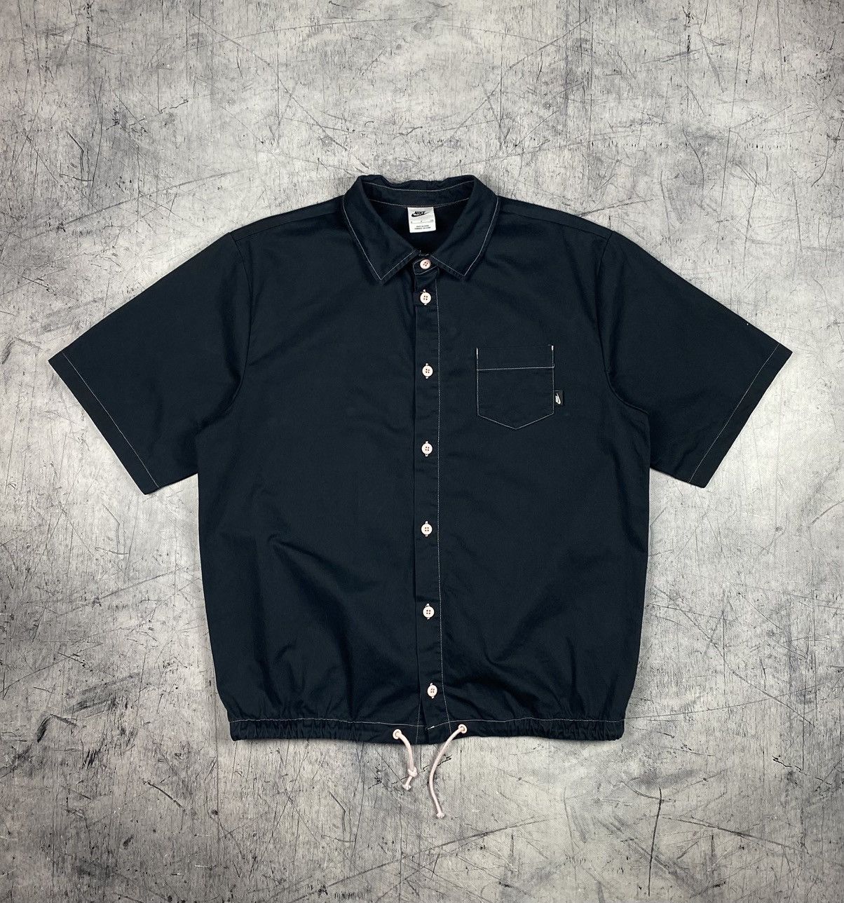 Nike Nike Club Drawstring Hem Button Up Shirt Black Size S Size US S / EU 44-46 / 1 - 2 Thumbnail