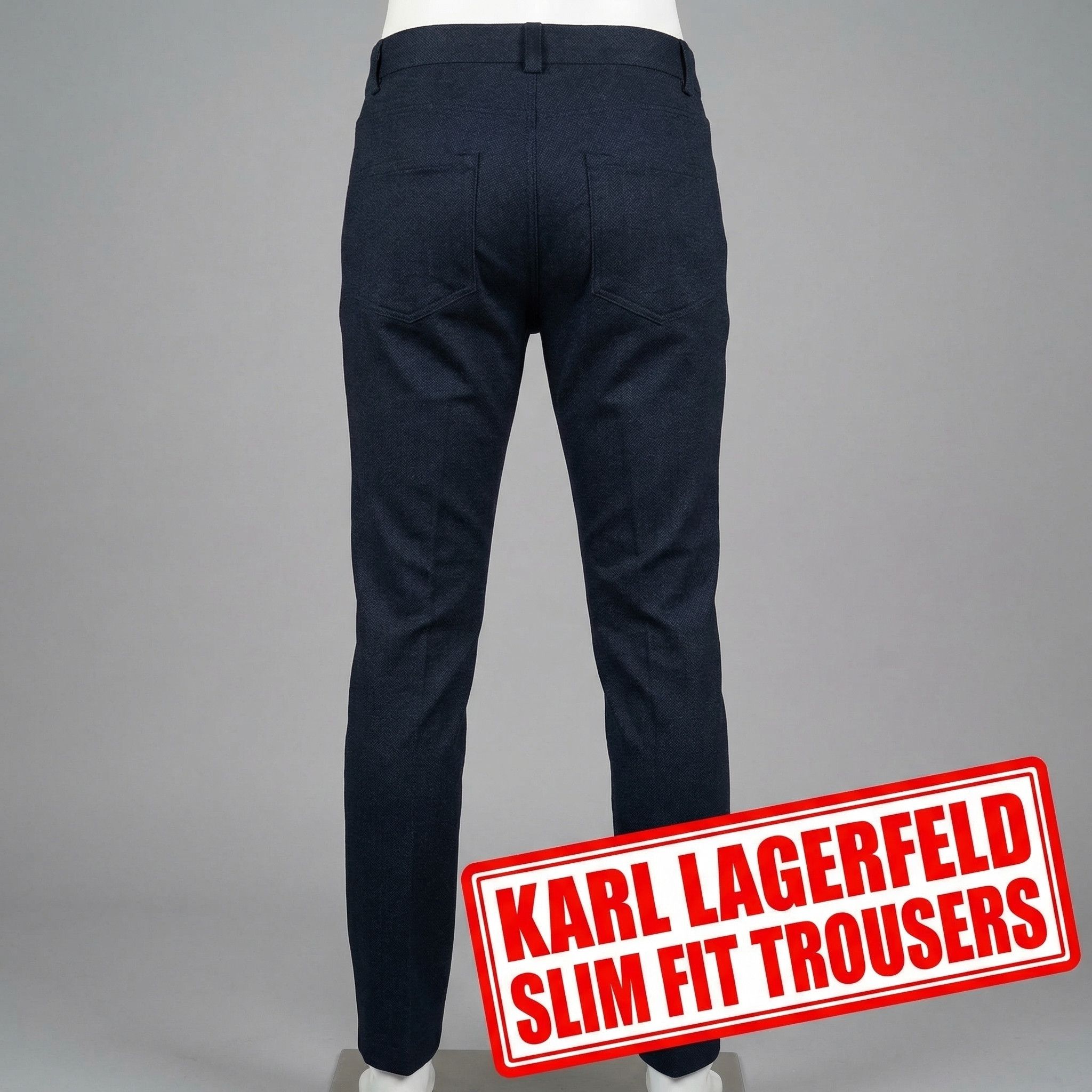 Karl Lagerfeld karl lagerfeld paris mens slim fit black trousers w31 Size US 31 - 1 Thumbnail