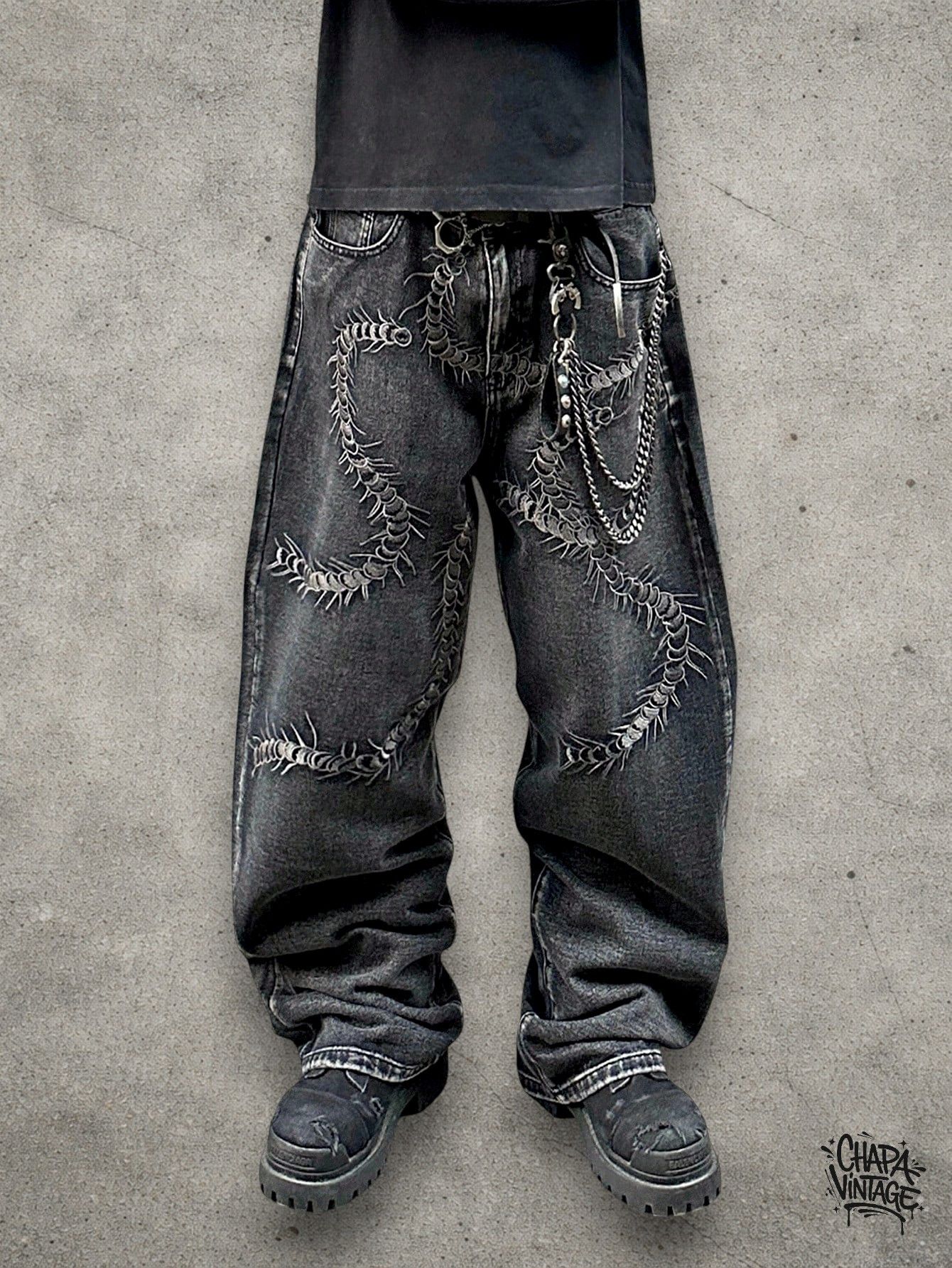 Japanese Brand Embroidery washed jeans Size US 32 / EU 48 - 1 Thumbnail