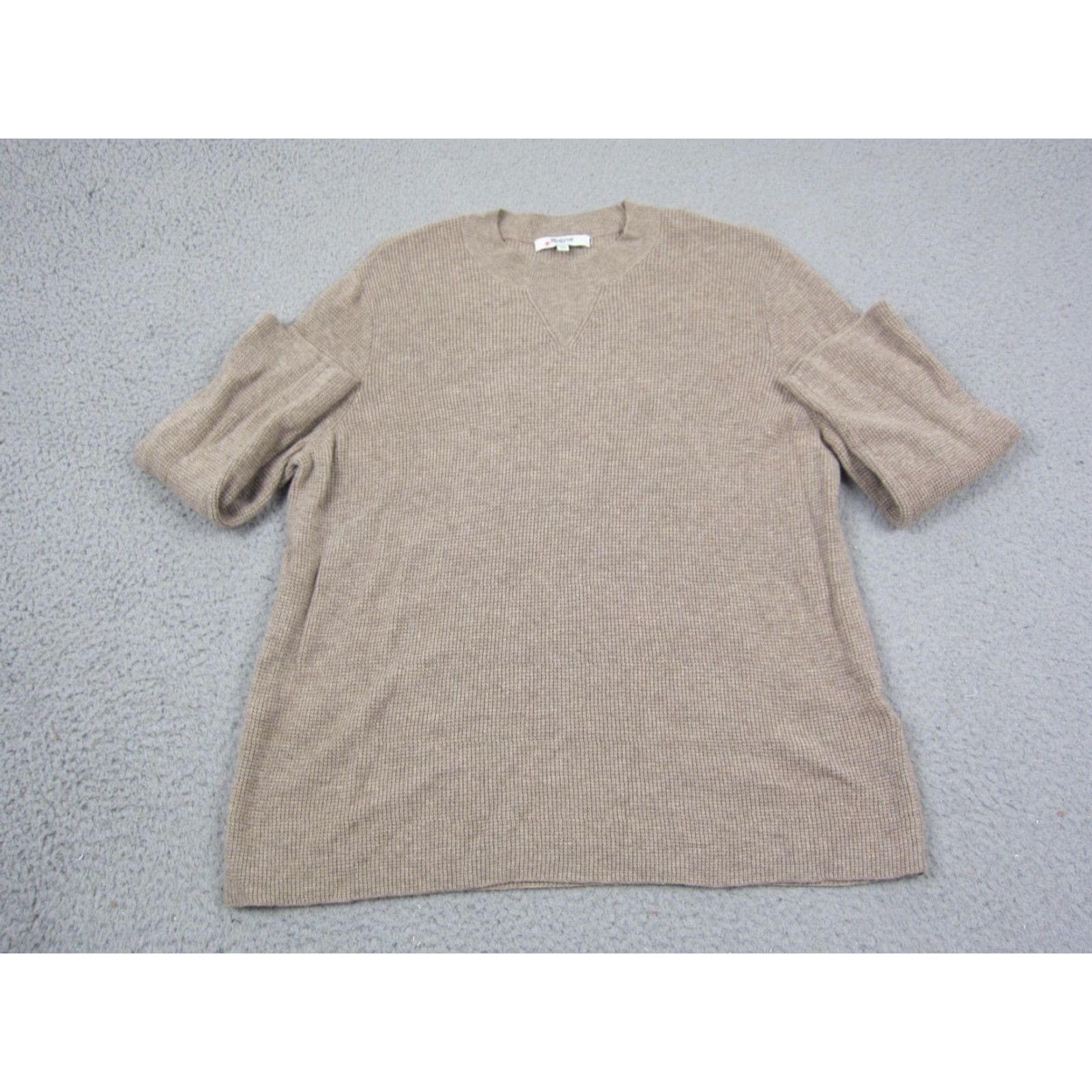 Madewell Madewell Sweater Womens Medium Brown Merino Wool Alpaca Crewneck Waffle Knit Size M / US 6-8 / IT 42-44 - 2 Thumbnail