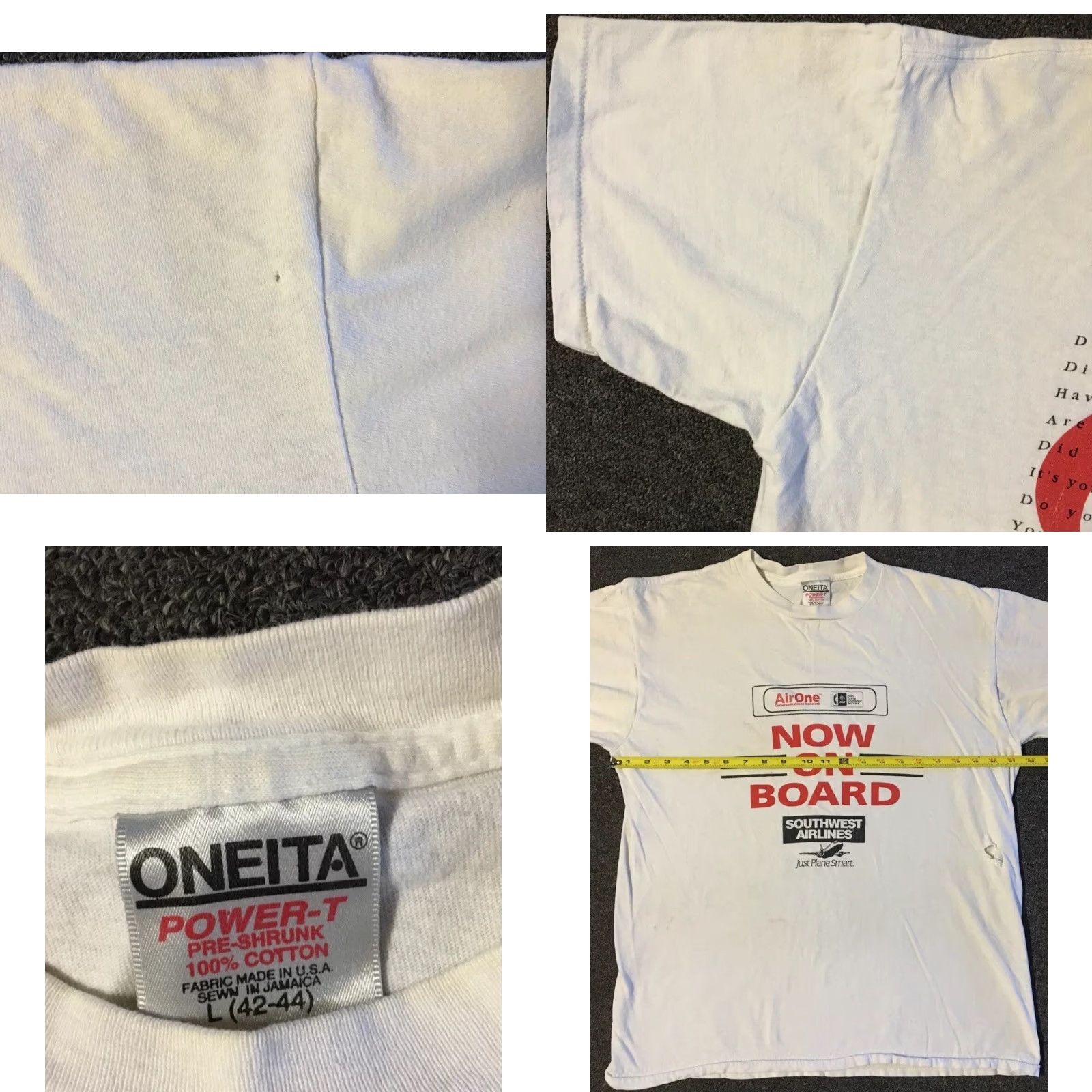 Vintage VINTAGE AT&T Southwest Airlines Distressed Faded Shirt M White Graphic Tee 80s Grunge Planes Humor 90s Unsleeved? Size US M / EU 48-50 / 2 - 11 Thumbnail