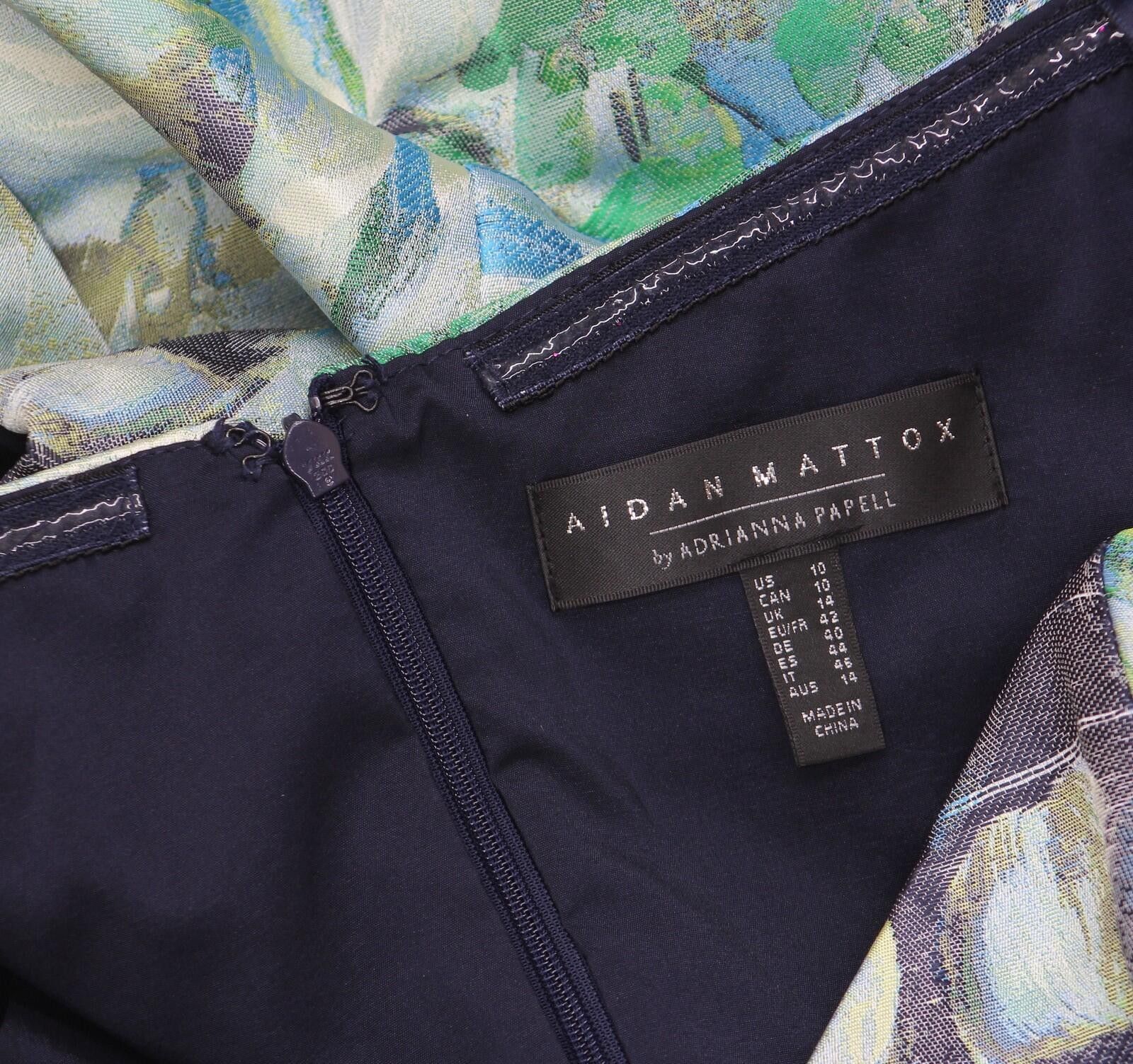 Other Nwt Aidan Mattox By Adrianna Papell Dress Blue Multi 10 Size L / US 10 / IT 46 - 4 Thumbnail