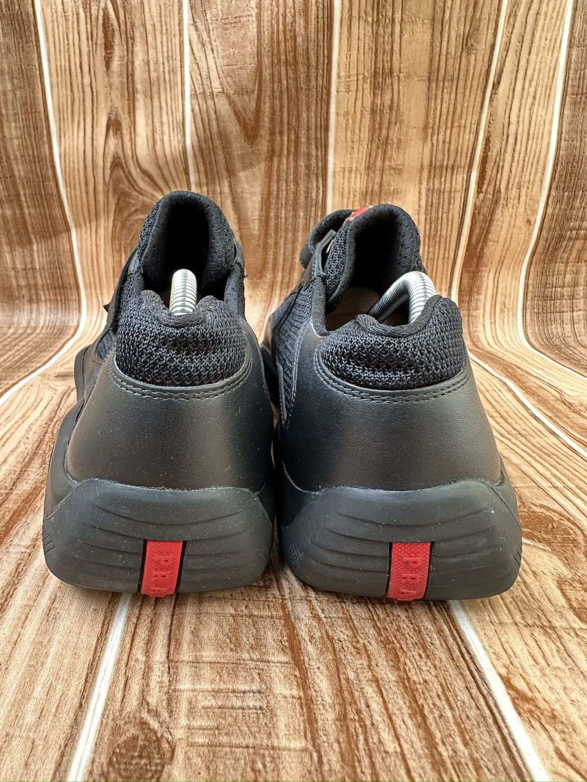 Prada Prada Americas Cup Velcro Straps Red Tab Leather Sneaks Size US 7.5 / EU 40-41 - 12 Thumbnail