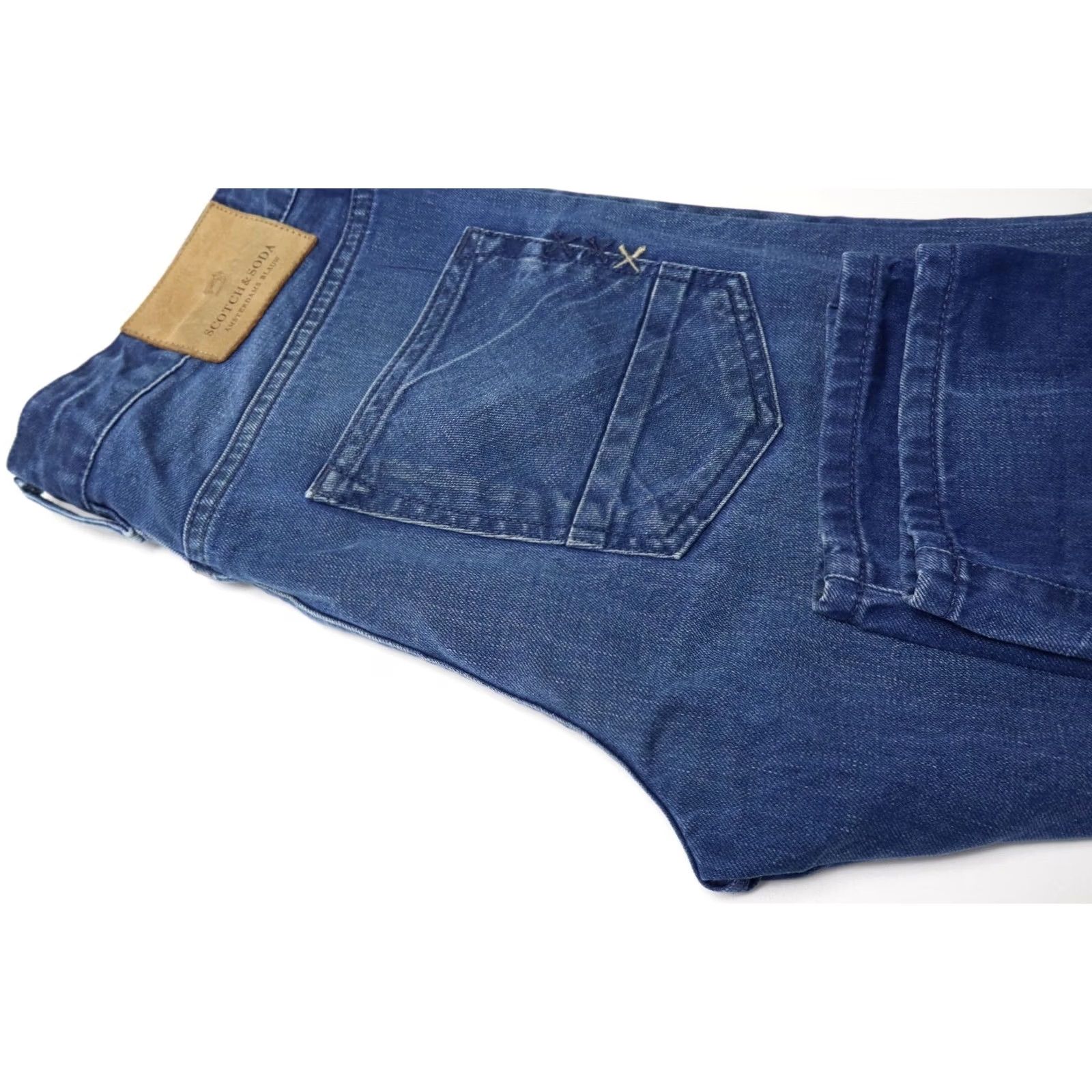 Scotch & Soda SCOTCH & SODA Ralston Jeans Men's Slim Blue Denim Whiskers Button Fly W30/L32 Size US 30 / EU 46 - 5 Thumbnail