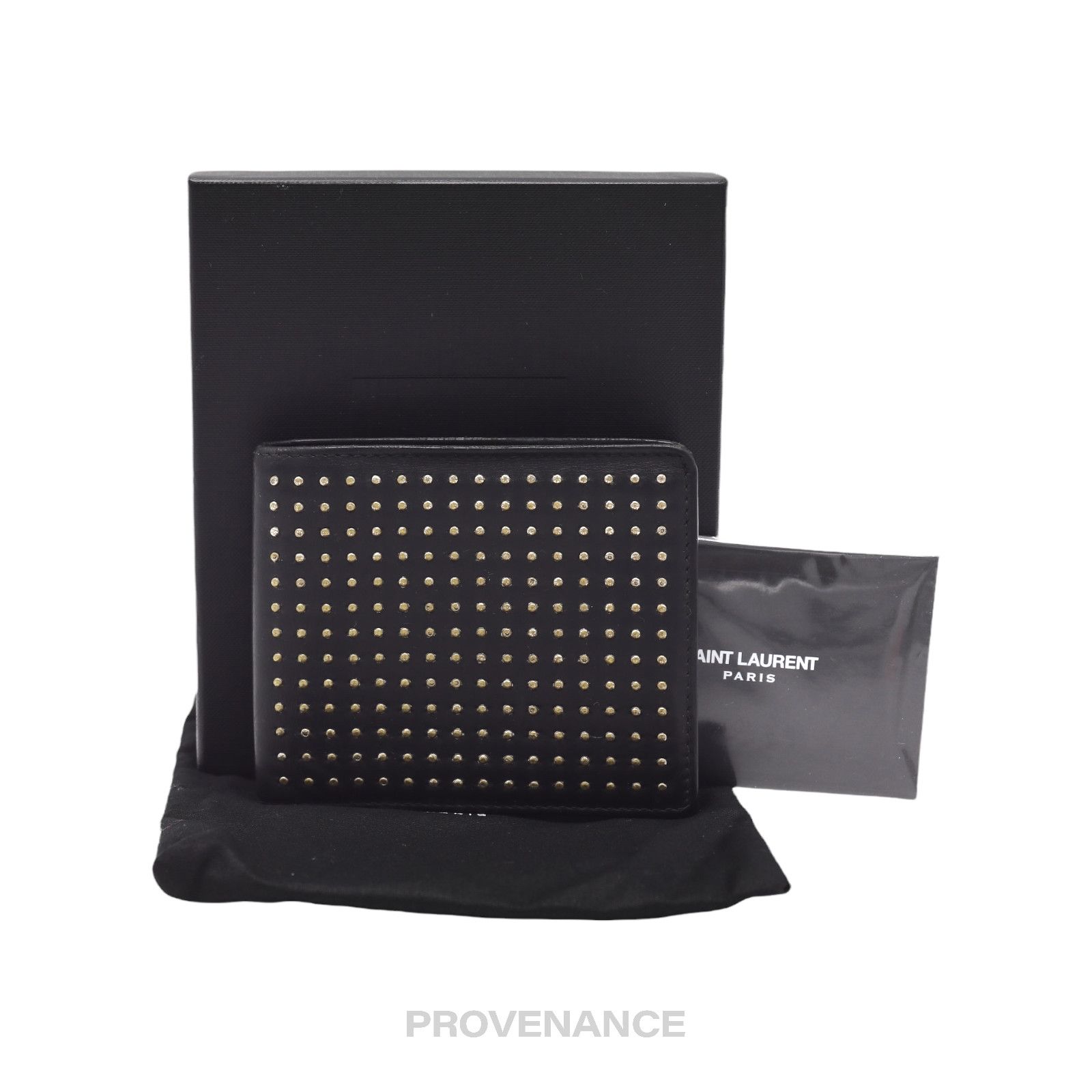 Saint Laurent Paris 🔴 Saint Laurent Paris SLP Bifold Wallet - Studded ...