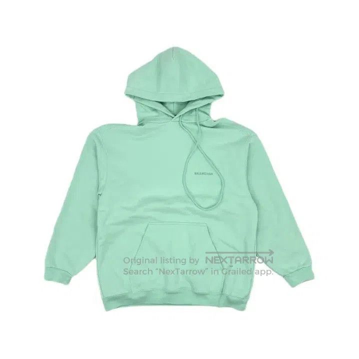 Balenciaga Balenciaga Green Logo Hooded Sweatshirt for Men. Size US M / EU 48-50 / 2 - 2 Thumbnail