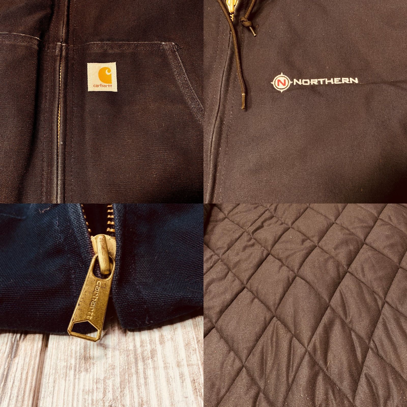 Carhartt VINTAGE Carhartt J140 DNY Quilt Lined Hooded Duck Jacket 2XL Navy Blue Workwear - 7461 Size US XXL / EU 58 / 5 - 8 Thumbnail